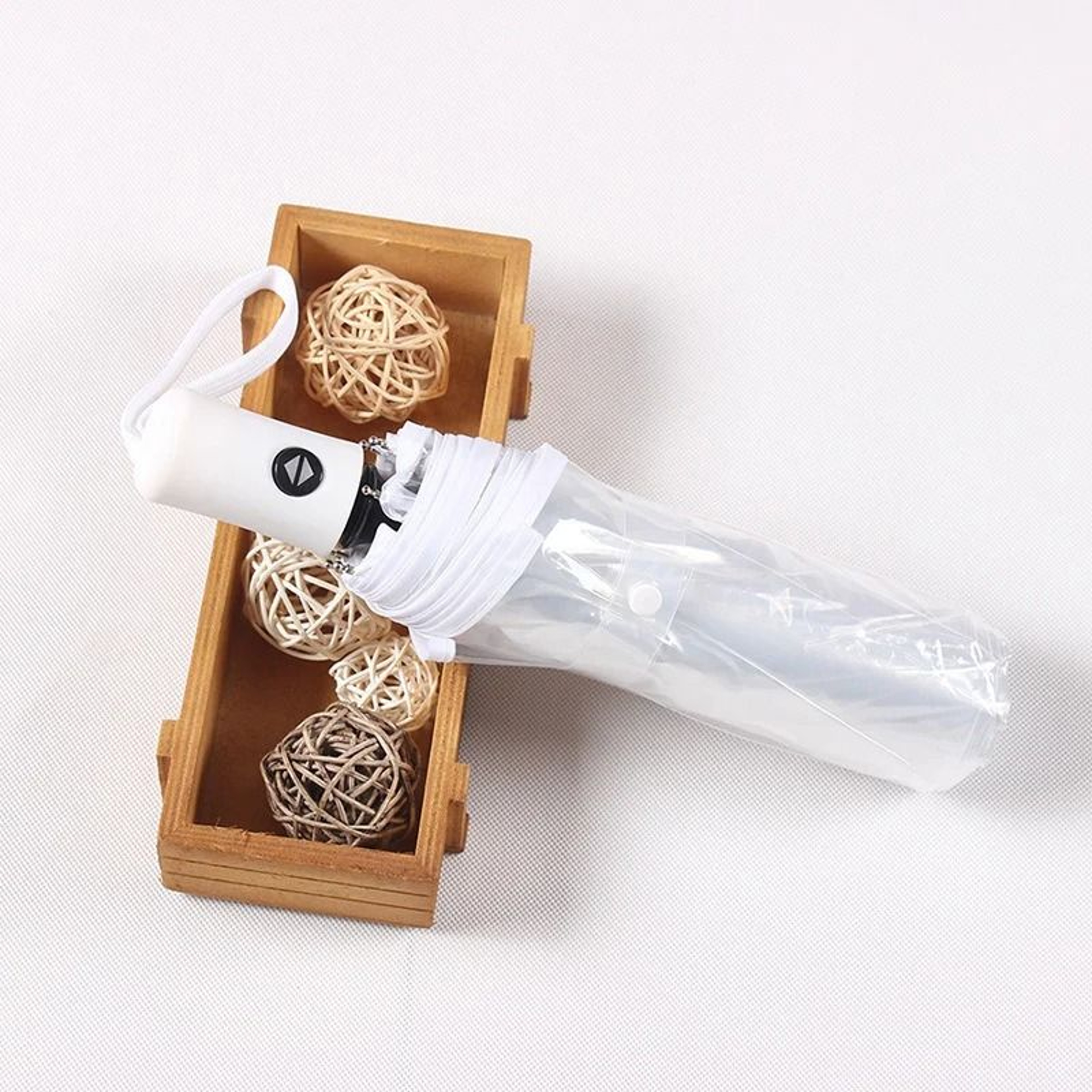 Transparent Automatic Folding Rain Umbrella Clear Triple Fold Travel Umbrella 2
