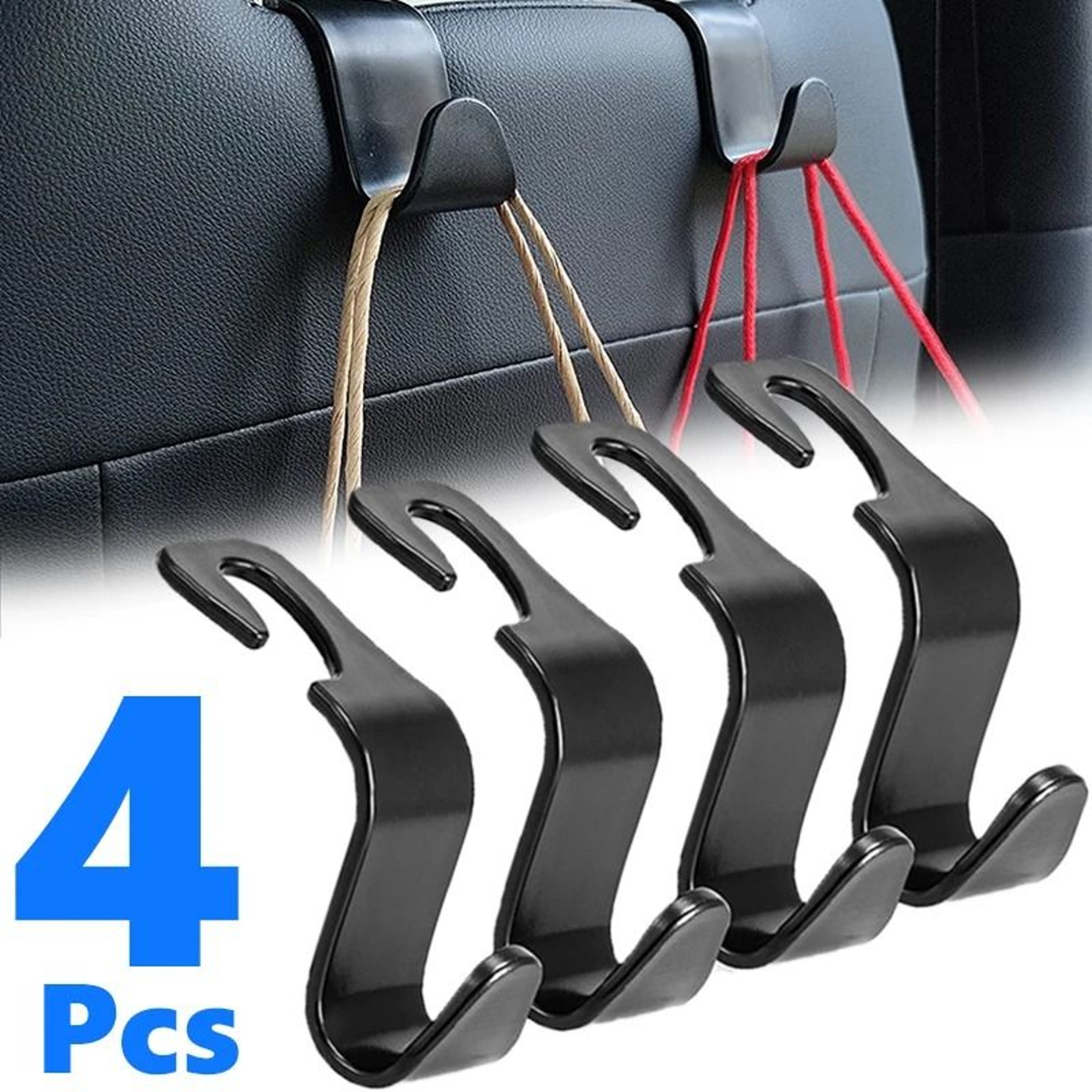Car Seat Headrest Hooks Bag Holder Organizer 4 Pack 7