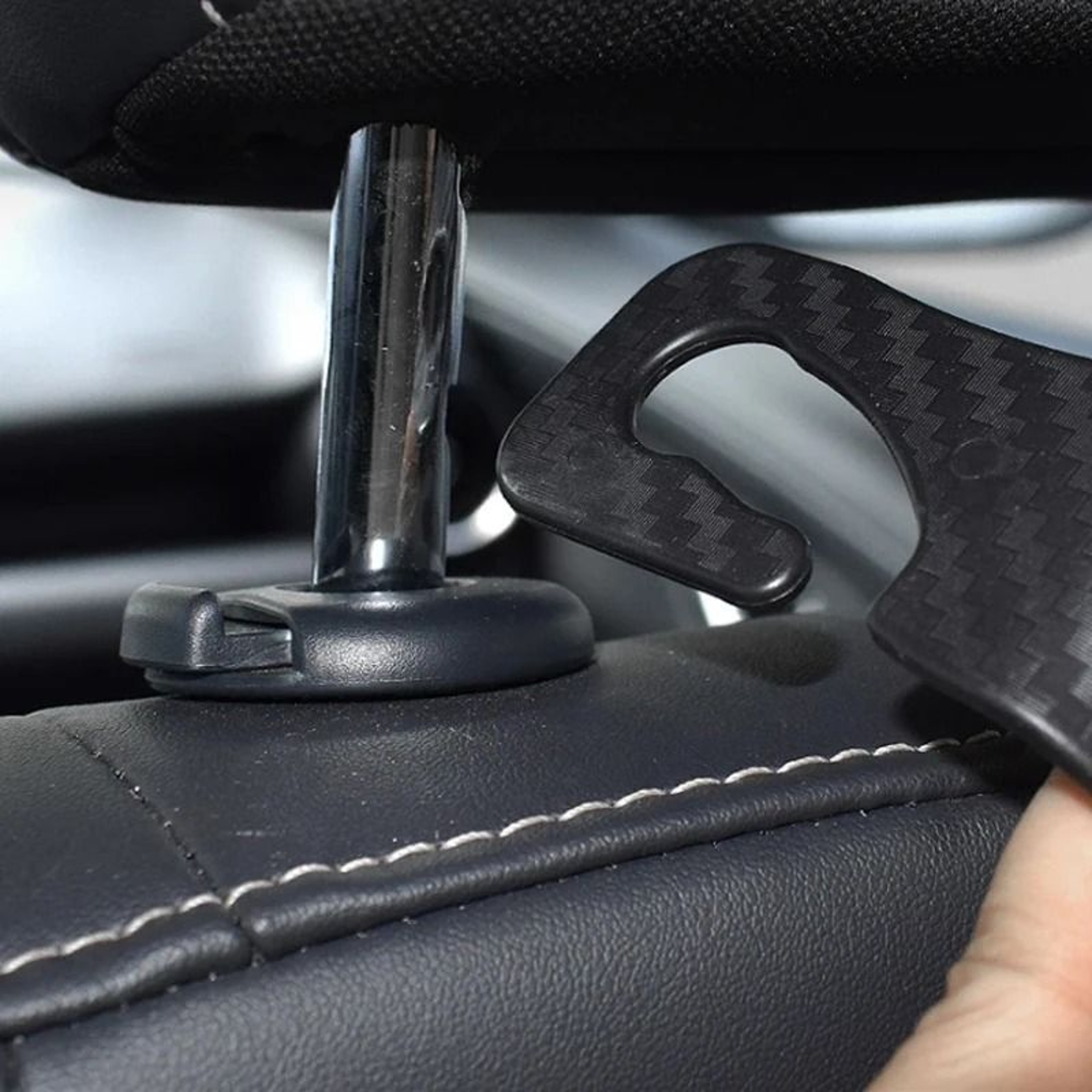 Carbon Fiber Car Seat Headrest Hooks Storage Hanger Organizer 4 Pack 6