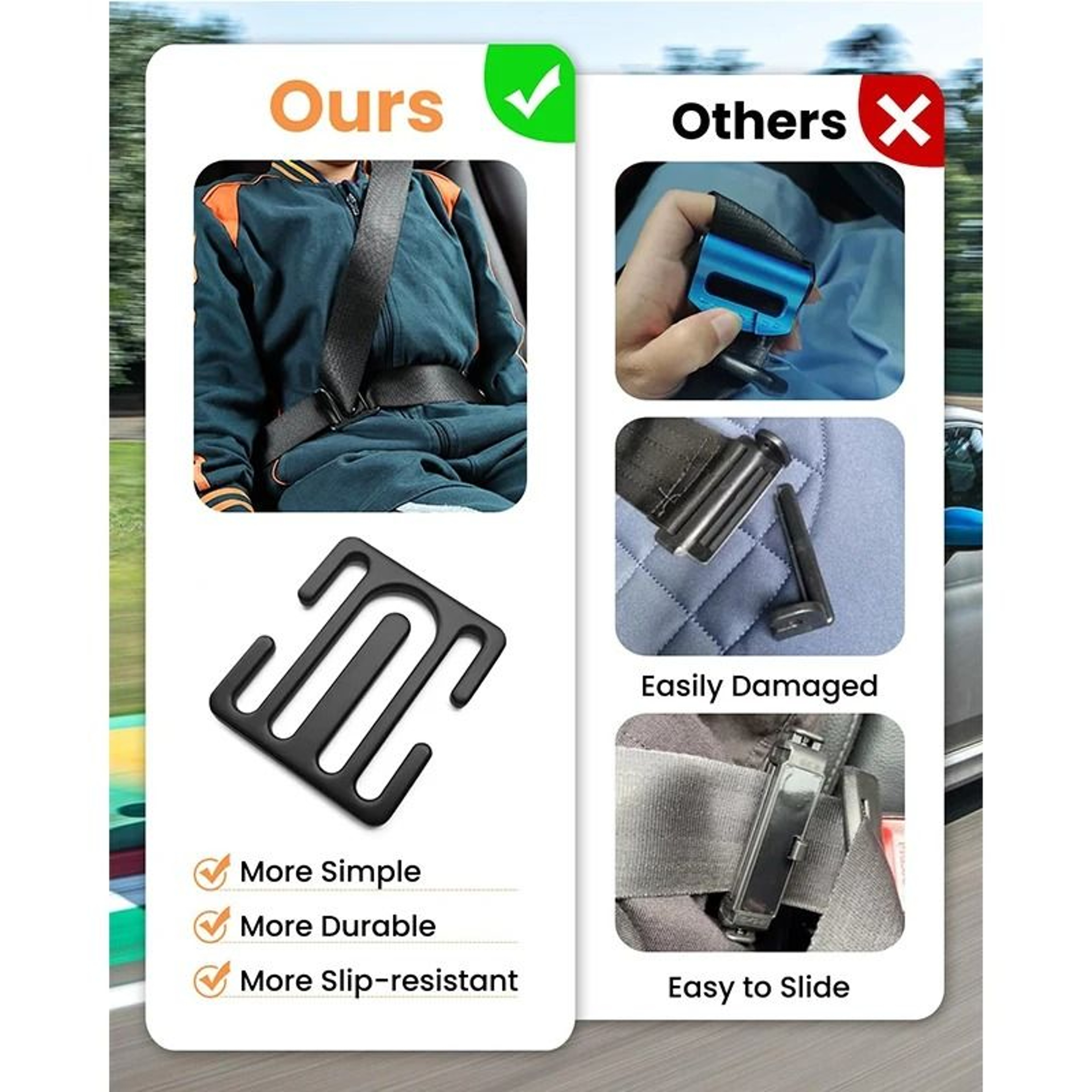 Child Seat Belt Adjuster Anti Neck Strap Safety Anchor For Cars 9