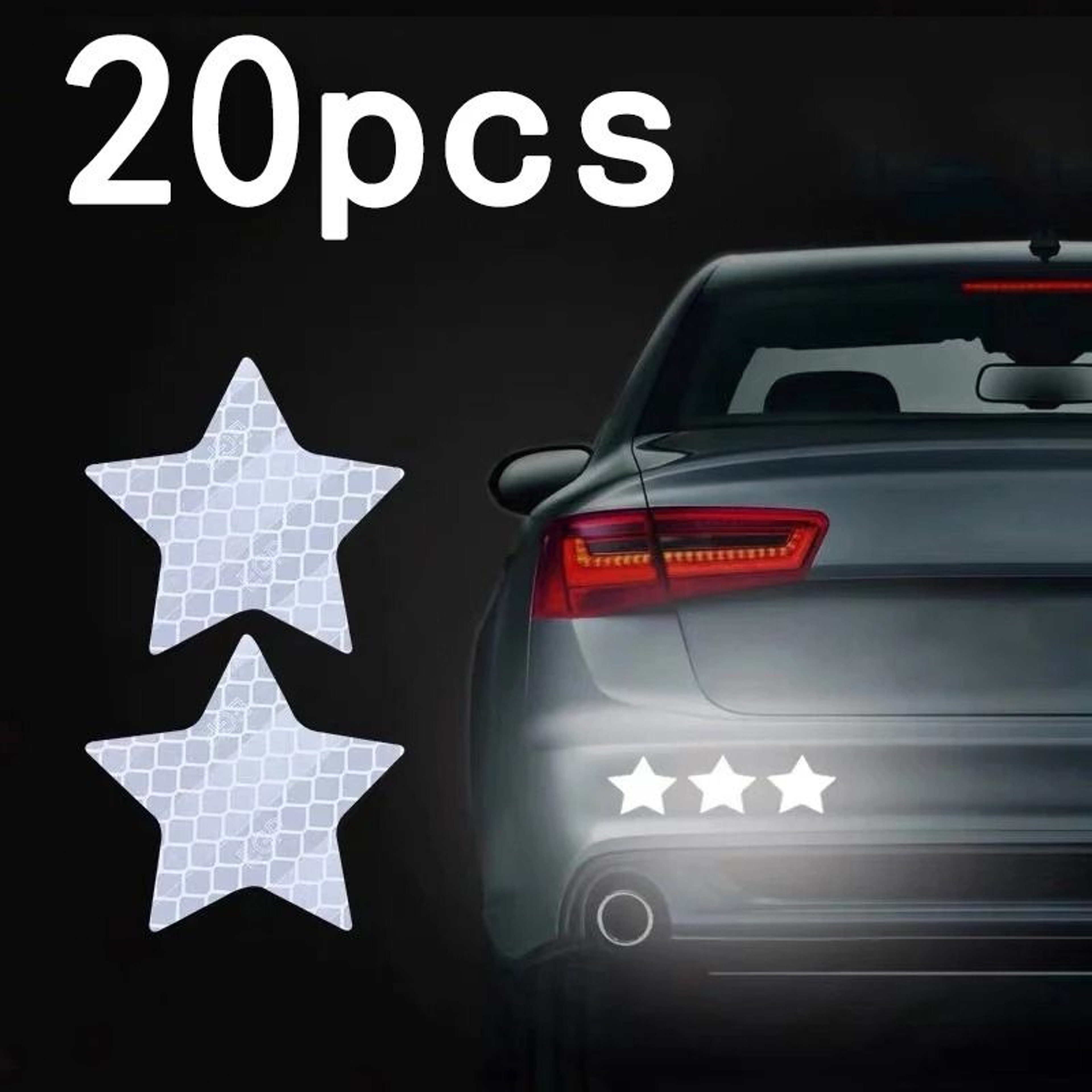 Reflective Car Bumper Stickers Warning Strip Tape Safety Decals 20 Pack 16