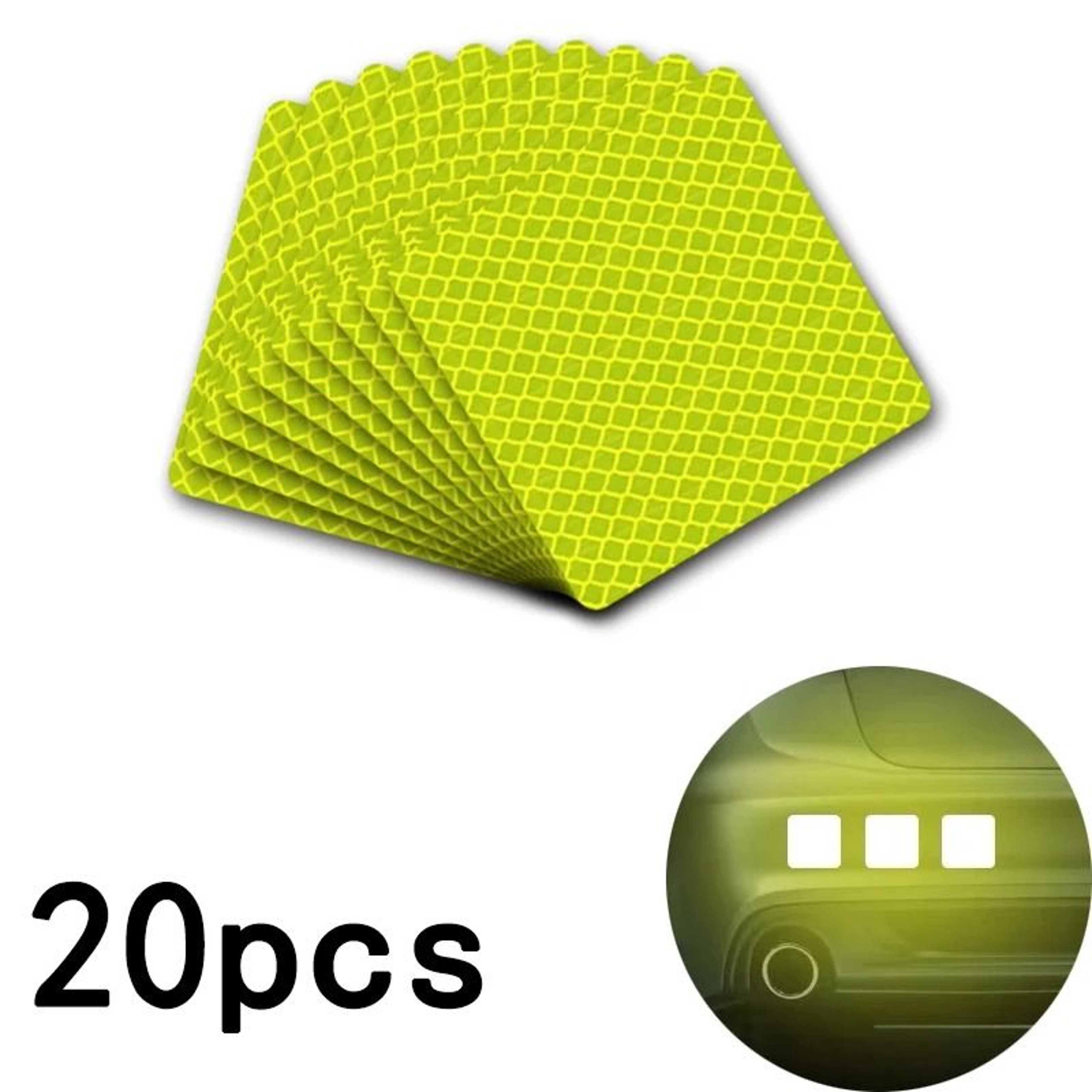 Reflective Car Bumper Stickers Warning Strip Tape Safety Decals 20 Pack 9