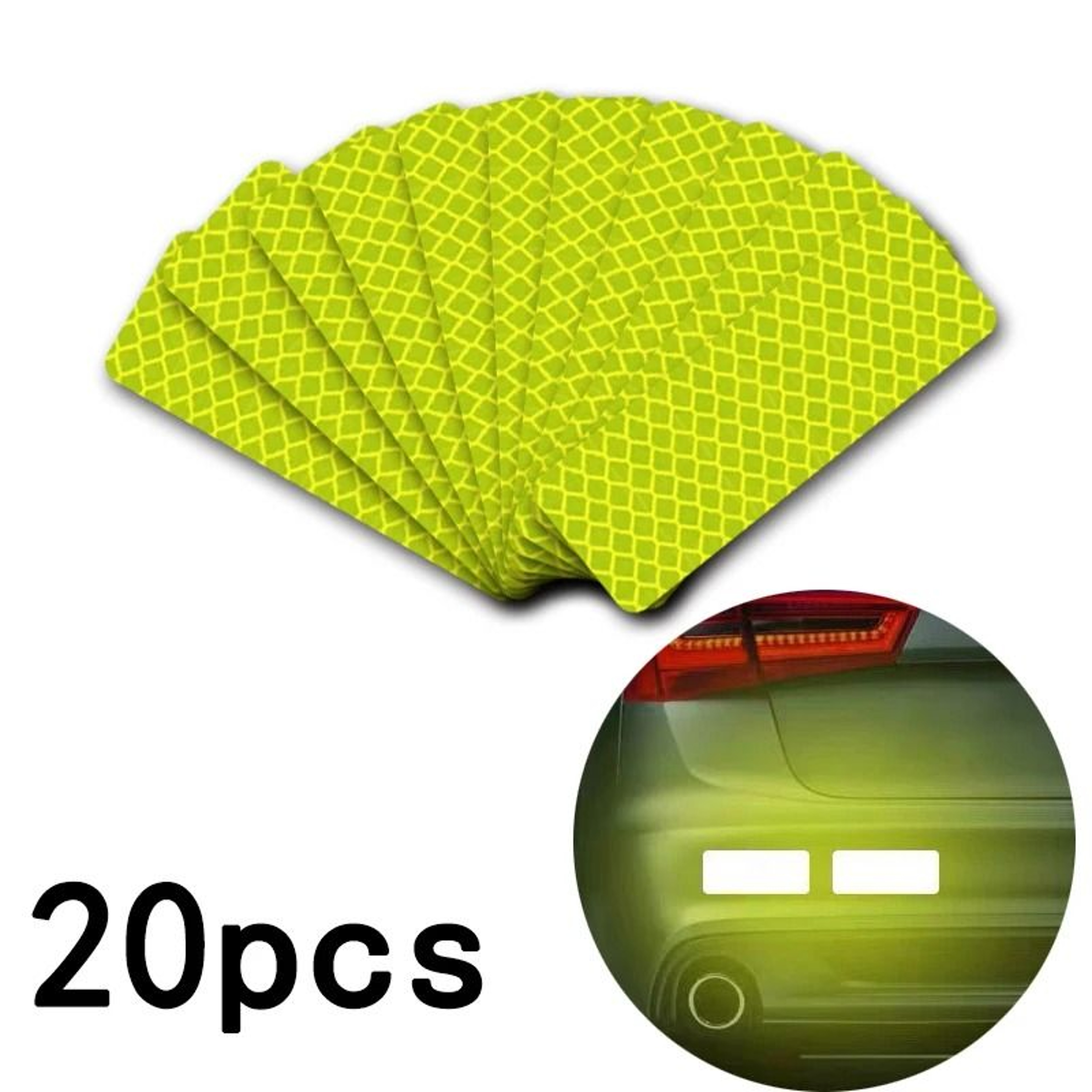 Reflective Car Bumper Stickers Warning Strip Tape Safety Decals 20 Pack 13