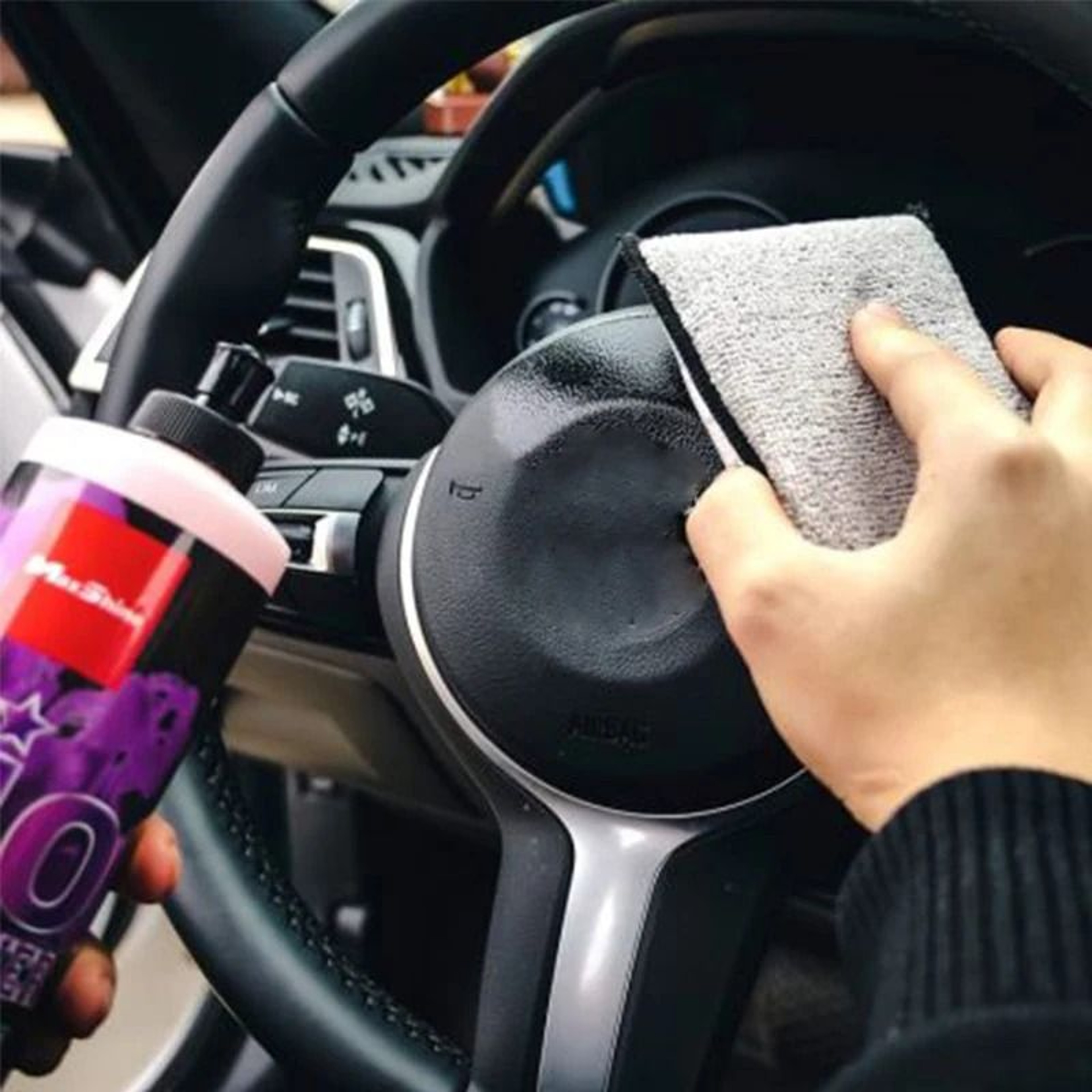 Double Sided Microfiber Car Interior Scrubbing Sponge Leather Safe Pads 5 Pack 2