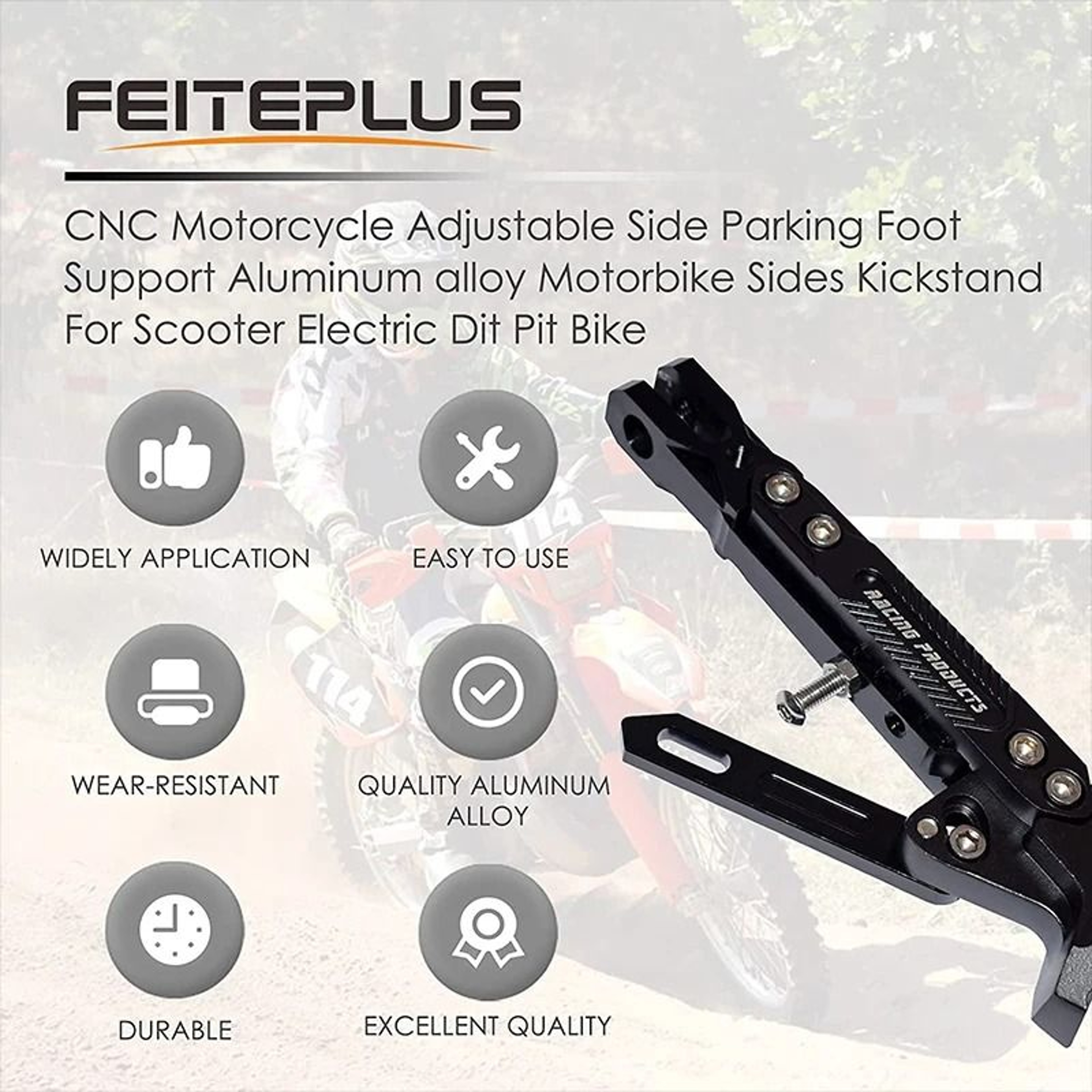 Adjustable Motorcycle Kickstand Side Support Stand For Electric And Gas Motorbikes 13