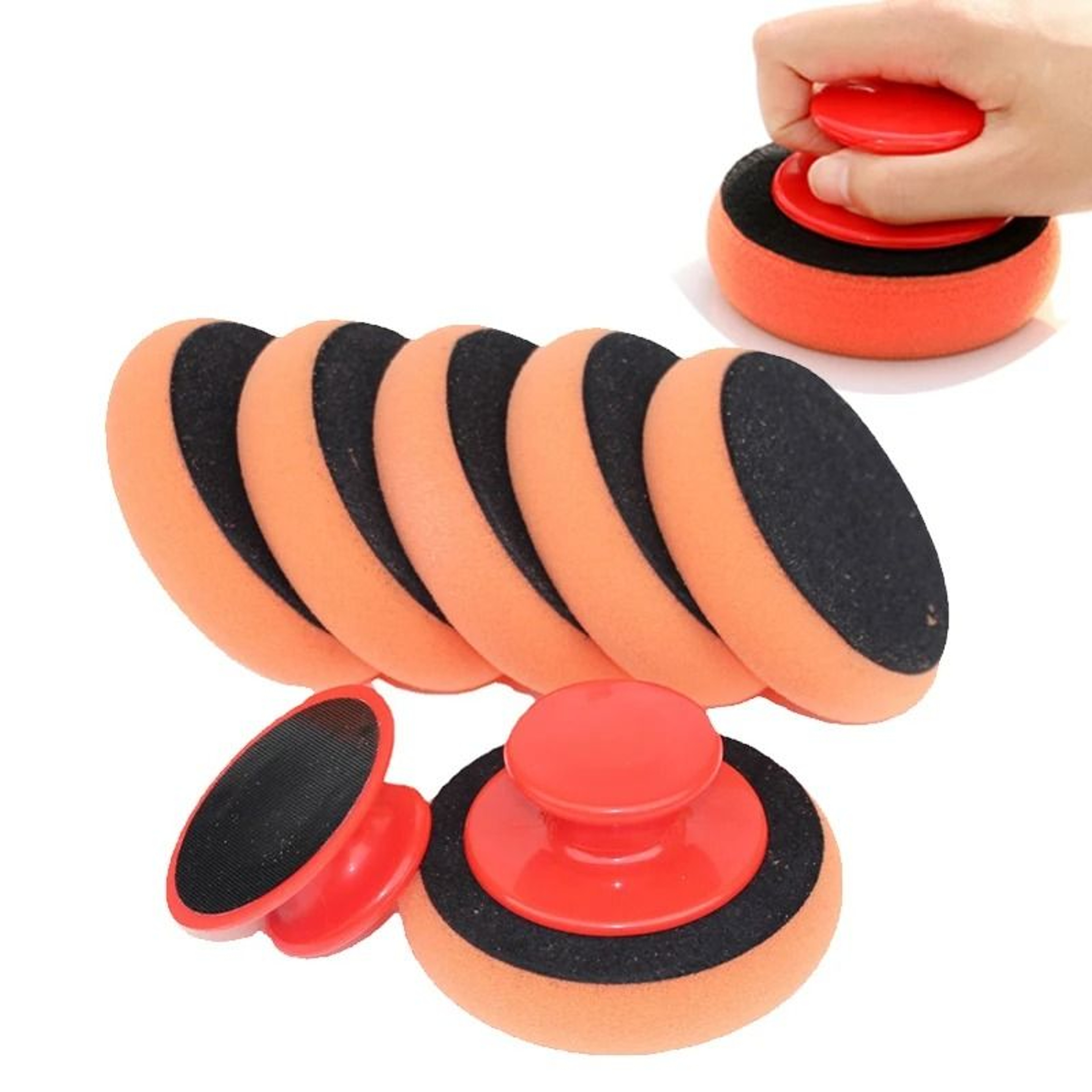 Car Waxing Sponge With Handle Polishing Pad For Easy Car Cleaning And Shine 0