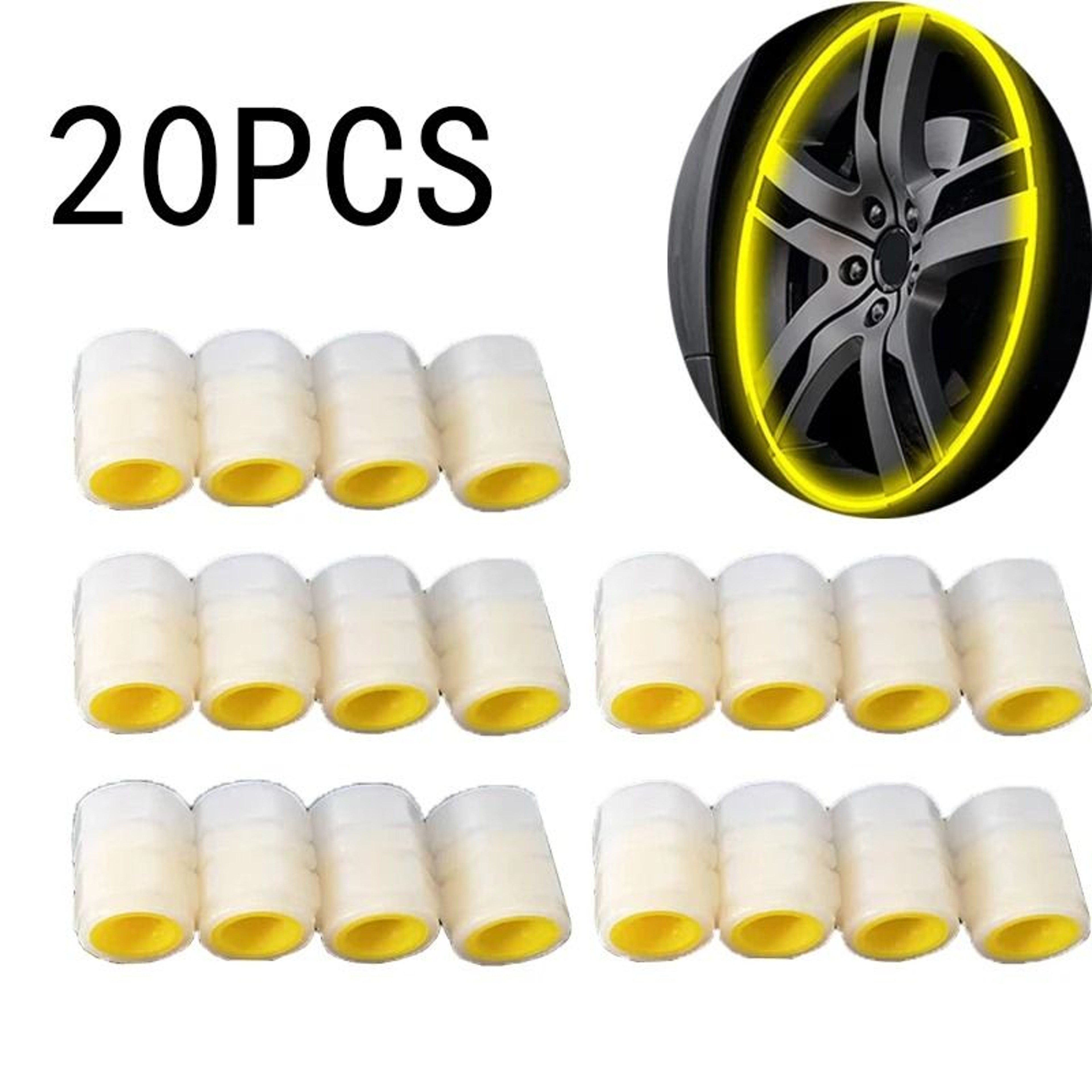 Glow In The Dark Tire Valve Caps Fluorescent Wheel Caps For Cars And Motorcycles 5