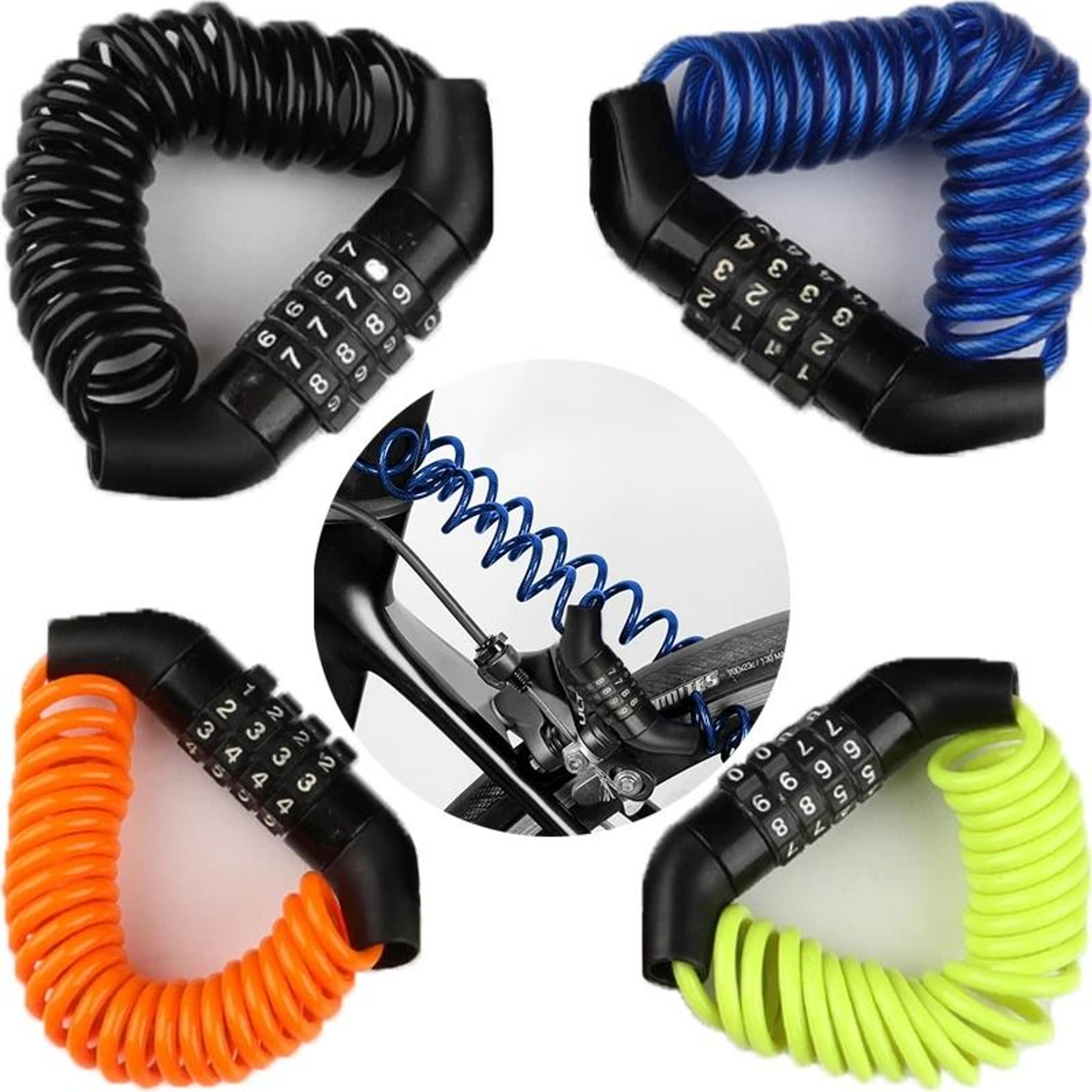 4 Digit Combination Helmet Lock Cable For Bikes Scooters And Motorcycles 0