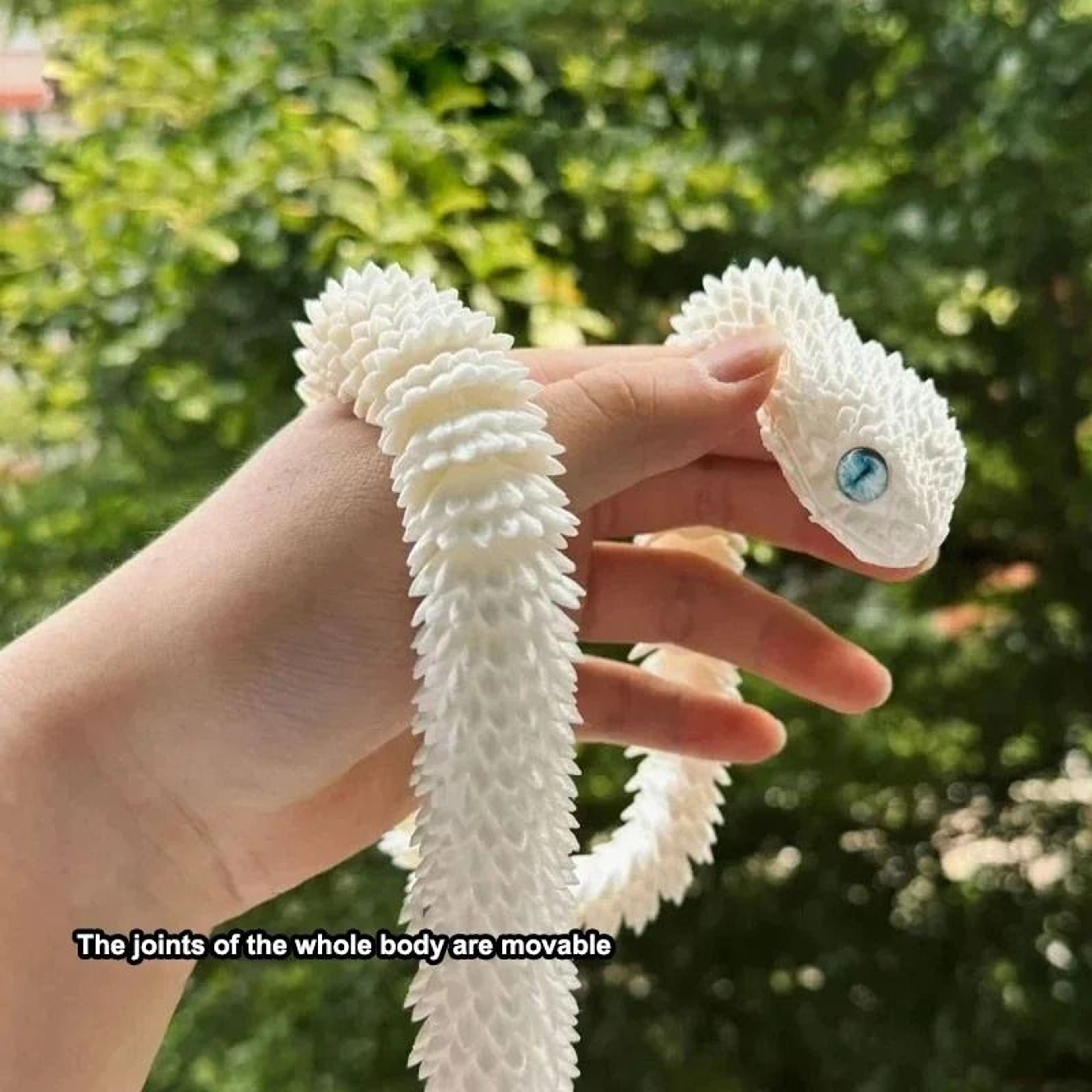 3D Printed Articulated Snake Figure Bush Viper Dragon Toy 9