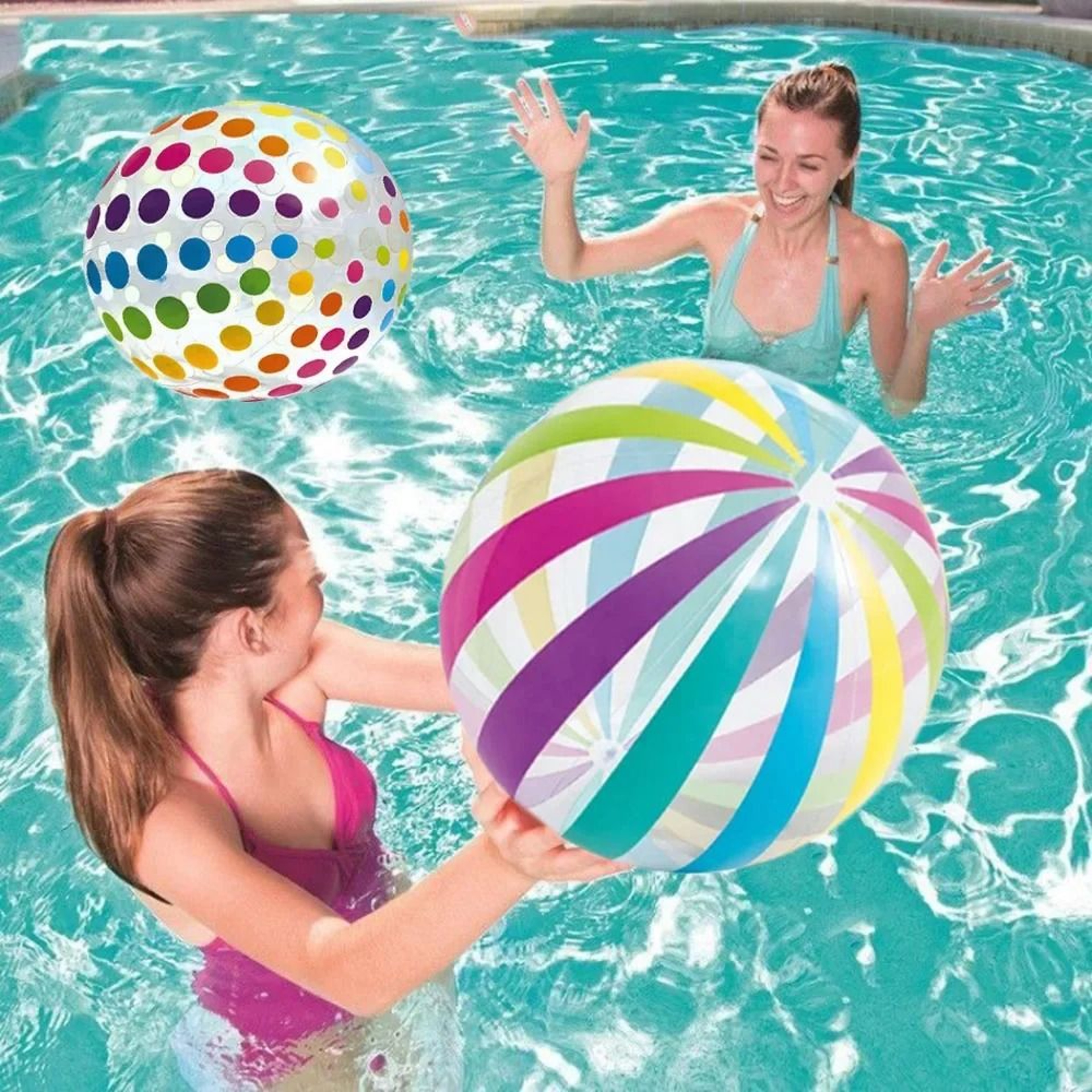 106 Inch Transparent Striped Inflatable Beach Ball For Pool And Party Fun 0