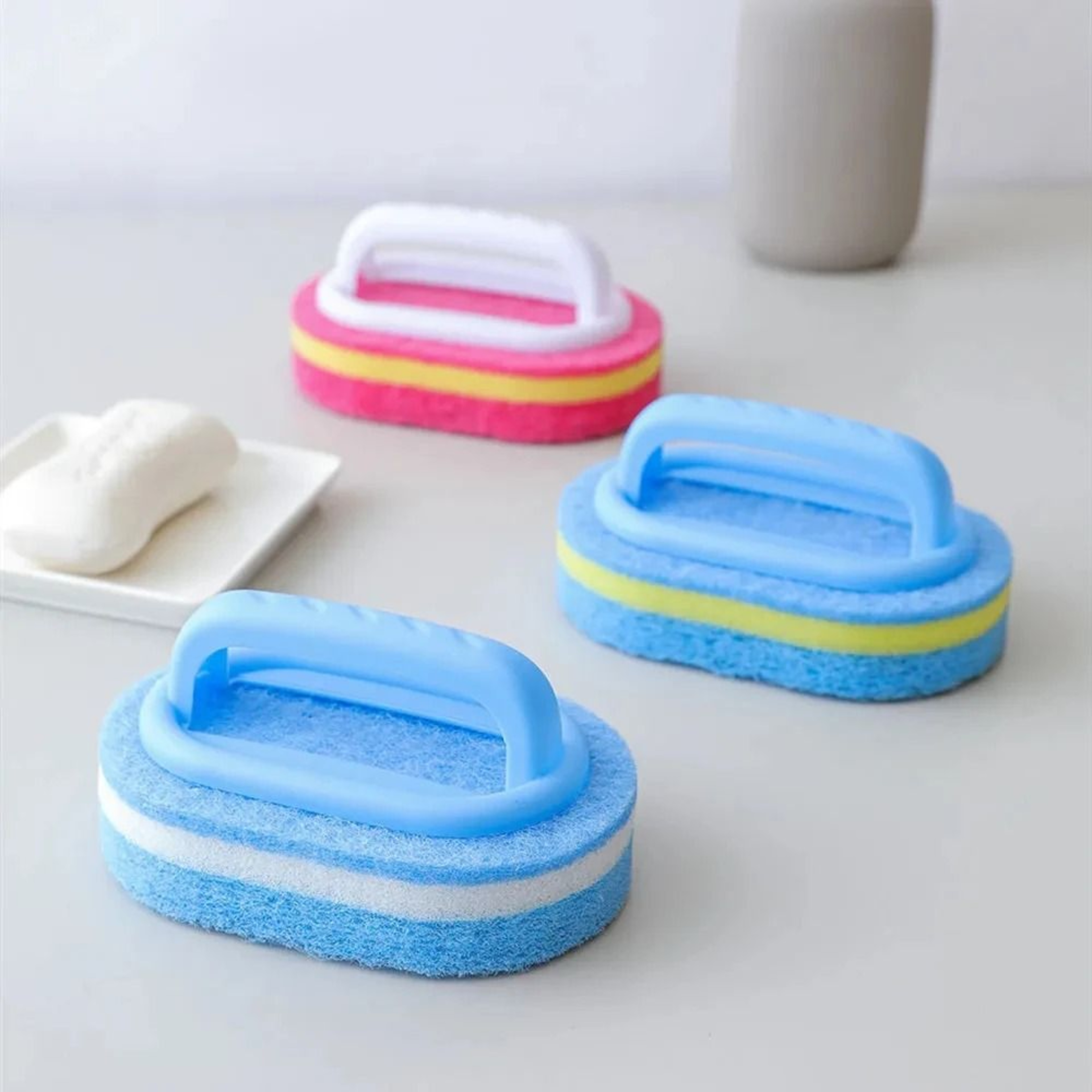 Magic Handle Cleaning Brush Sponge For Kitchen Bathroom And Toilet 0