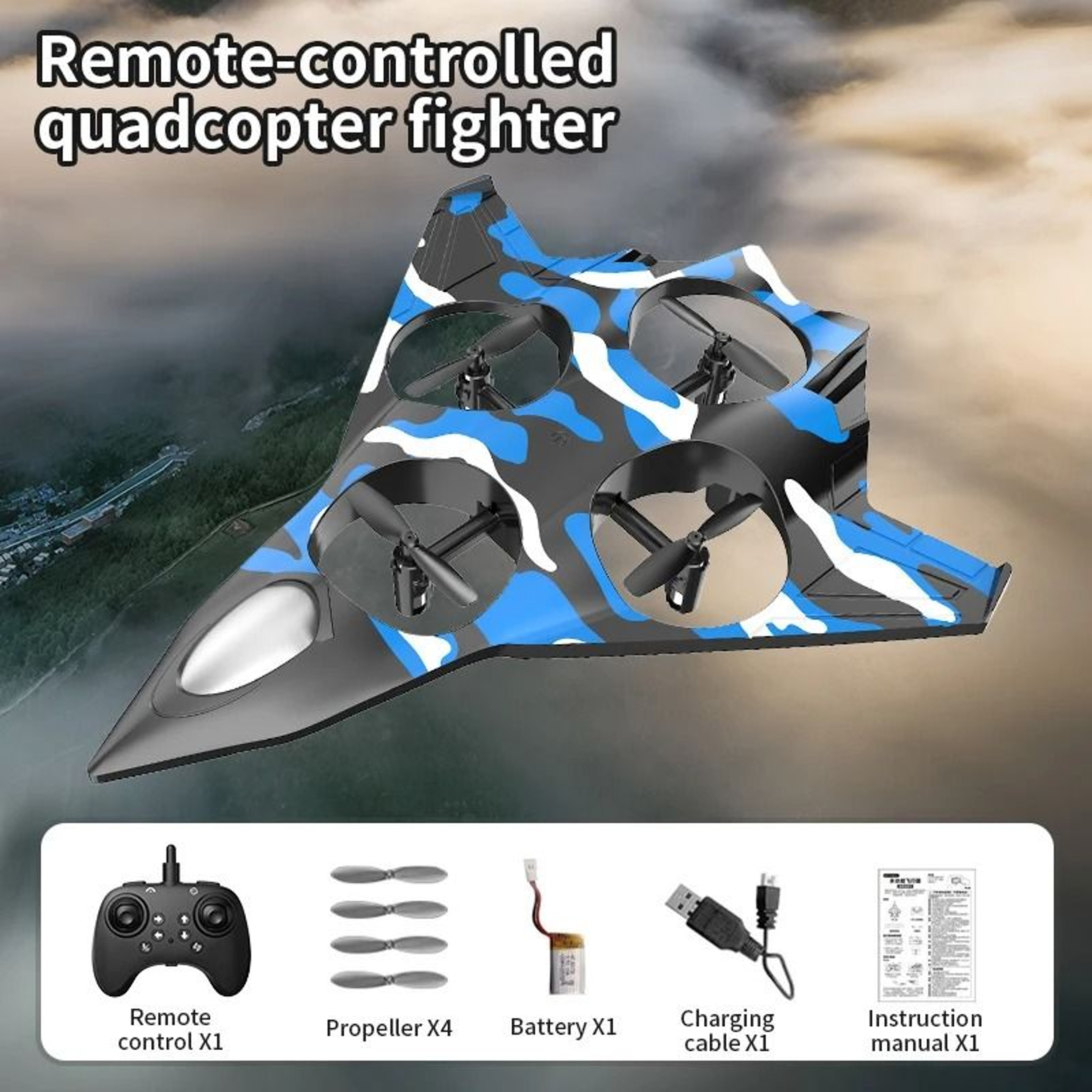 B2 Ghost Style Remote Control Airplane Fighter Toy Drone 2