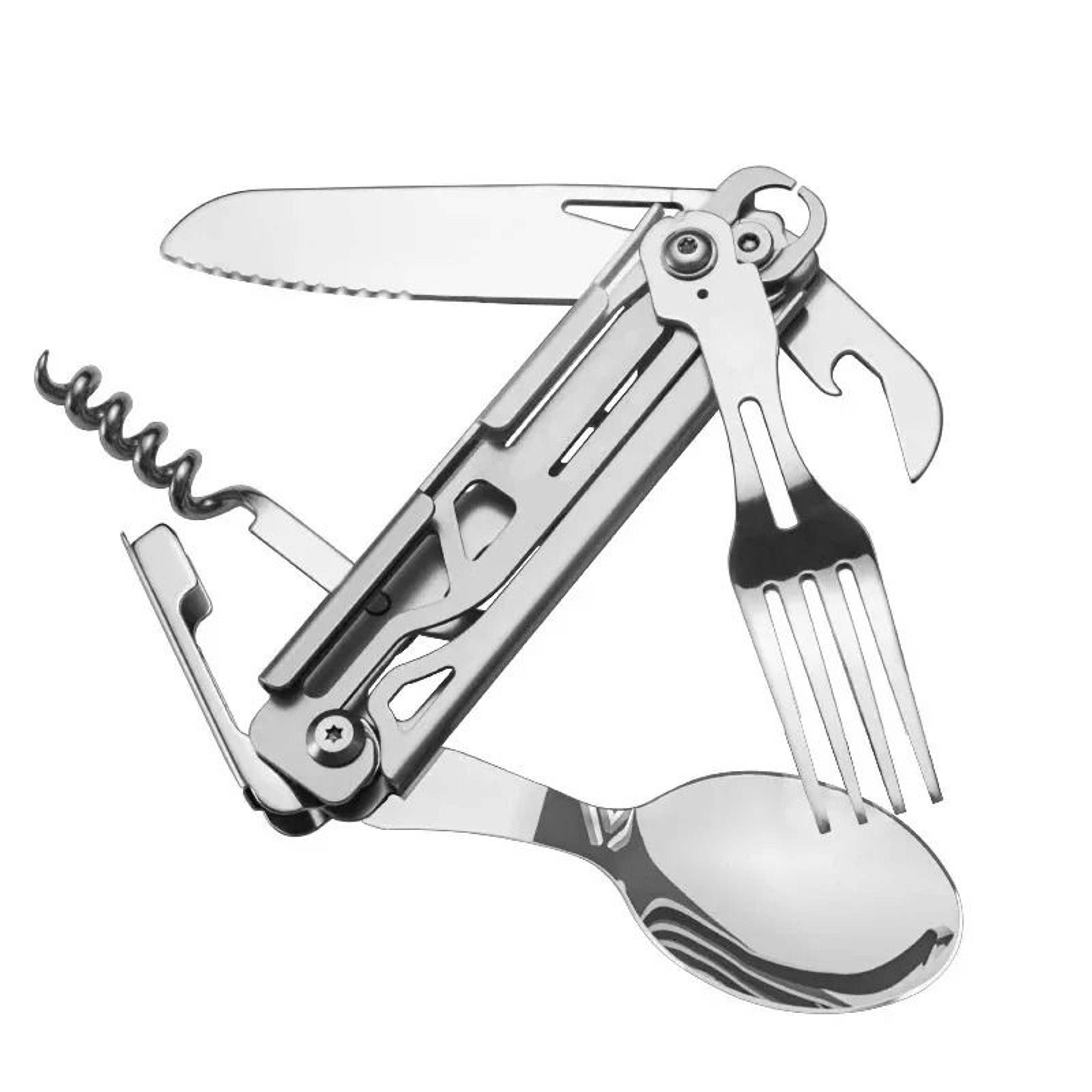 Foldable EDC Camping Utensil Set With Knife Fork And Spoon 0