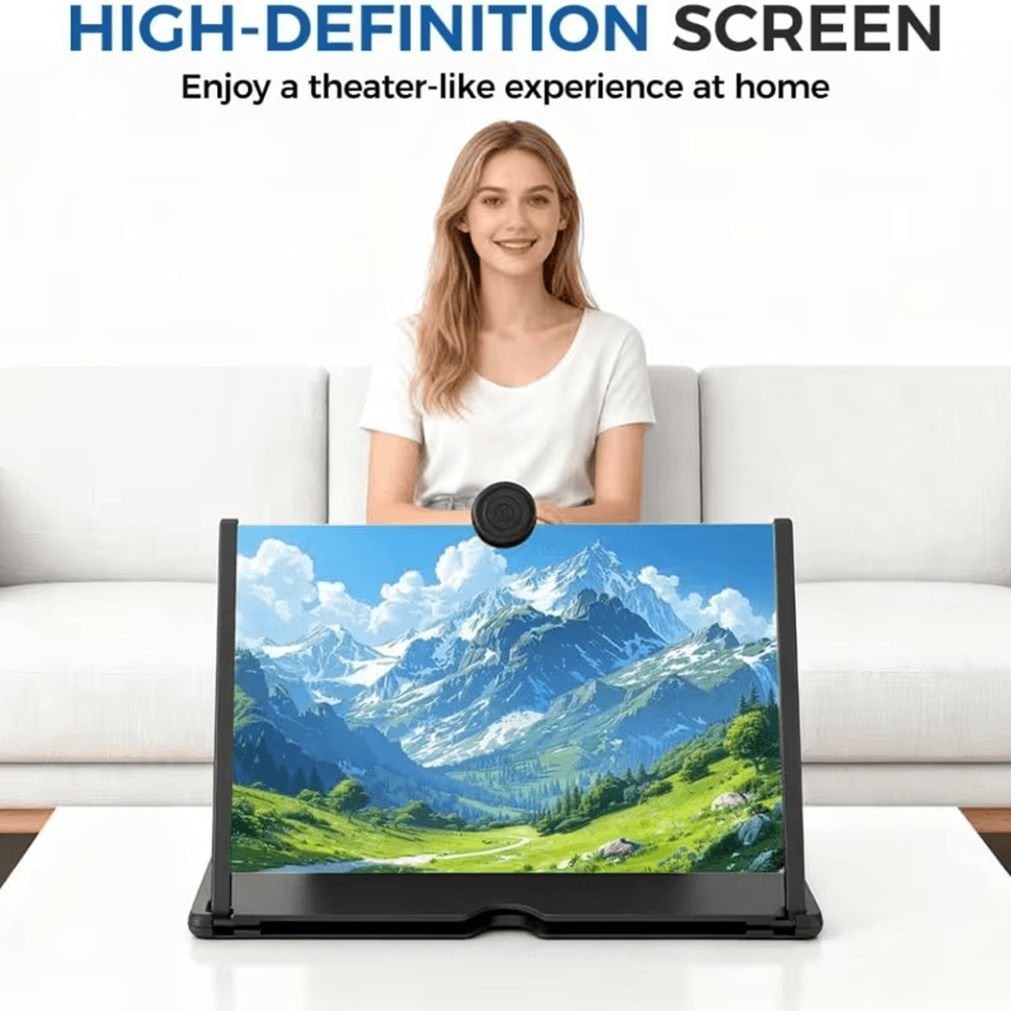 folding phone screen magnifier stand for travel entertainment