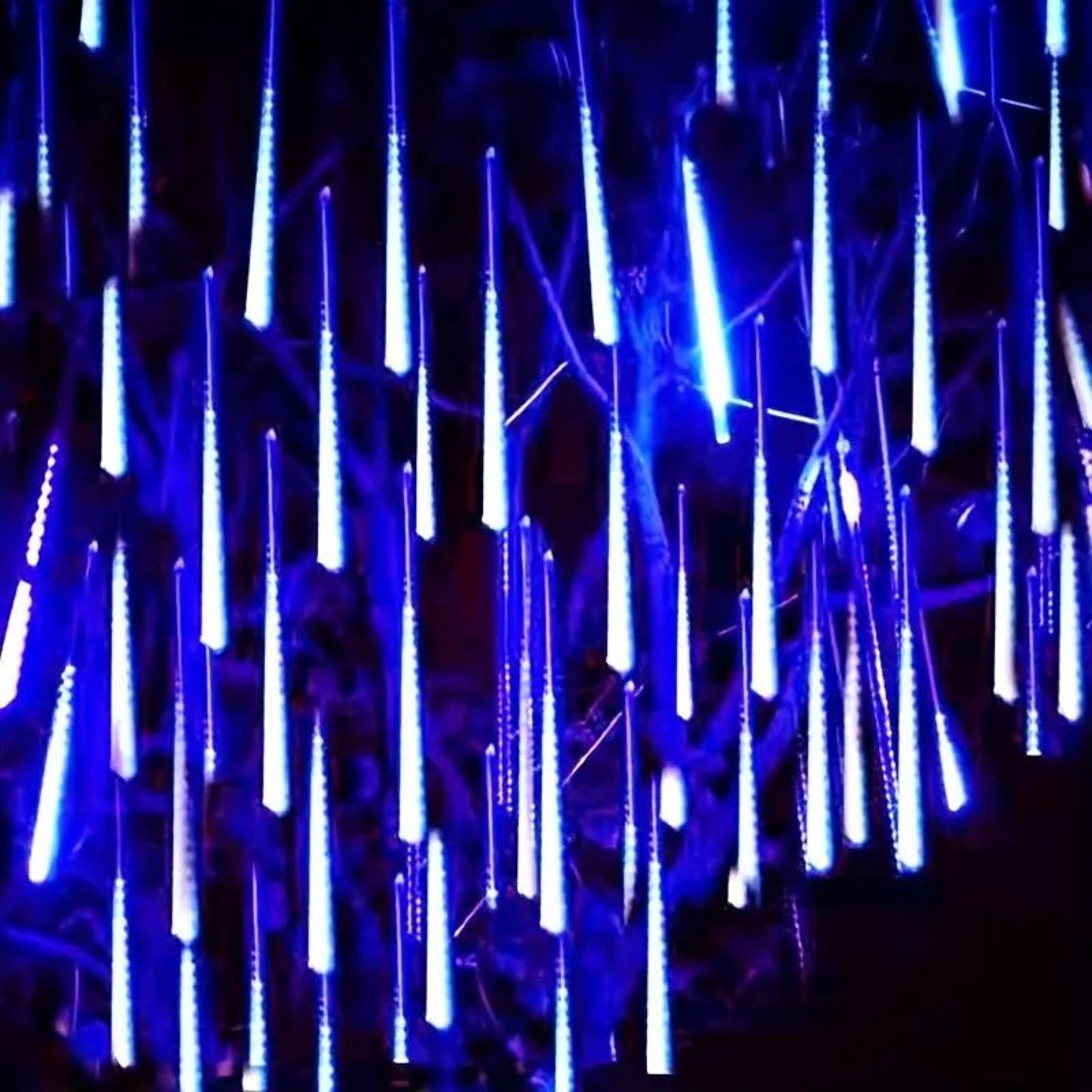 Christmas roof lighting with cascading sparkle