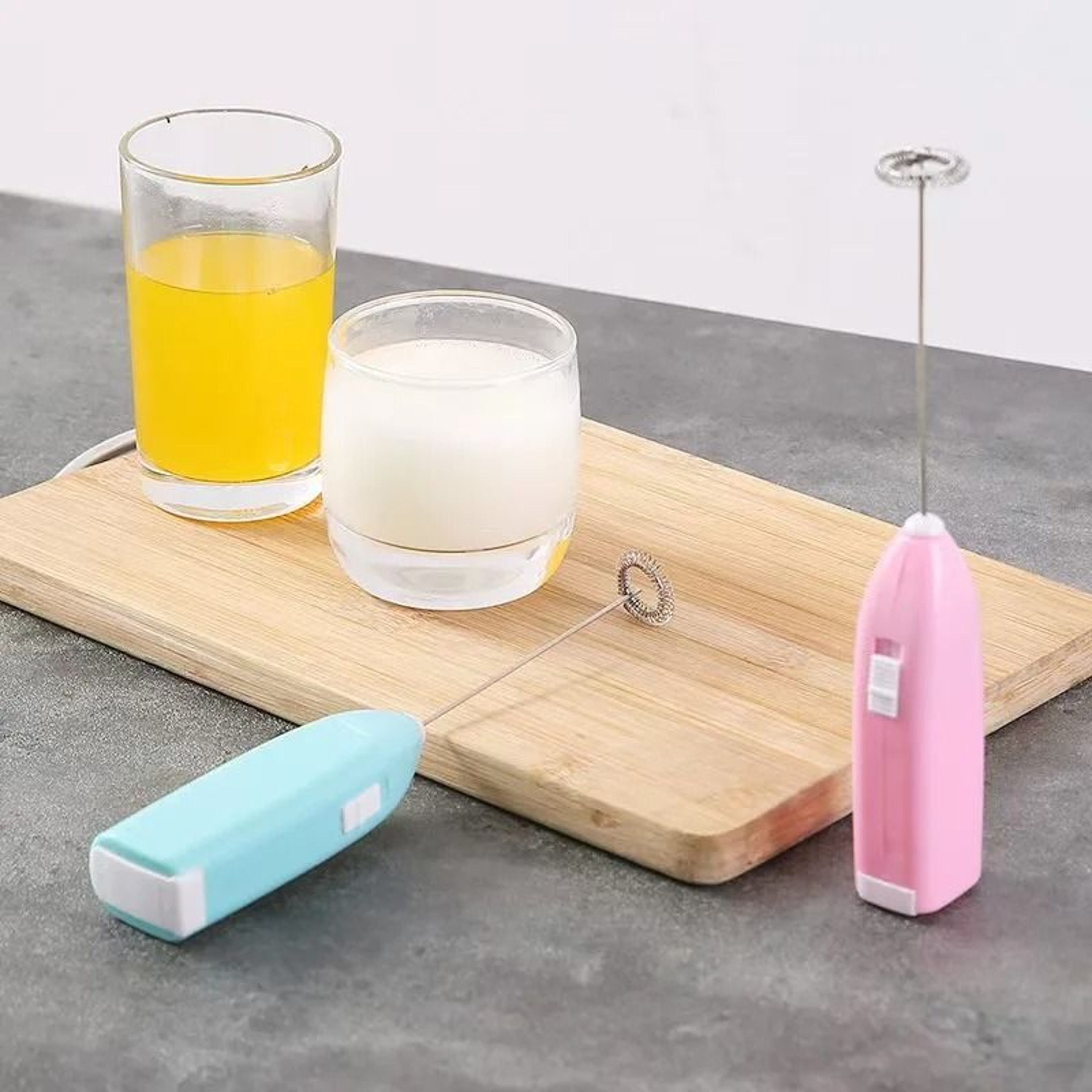 Electric Milk Frother Handheld Mini Stainless Steel Coffee Whisk 0