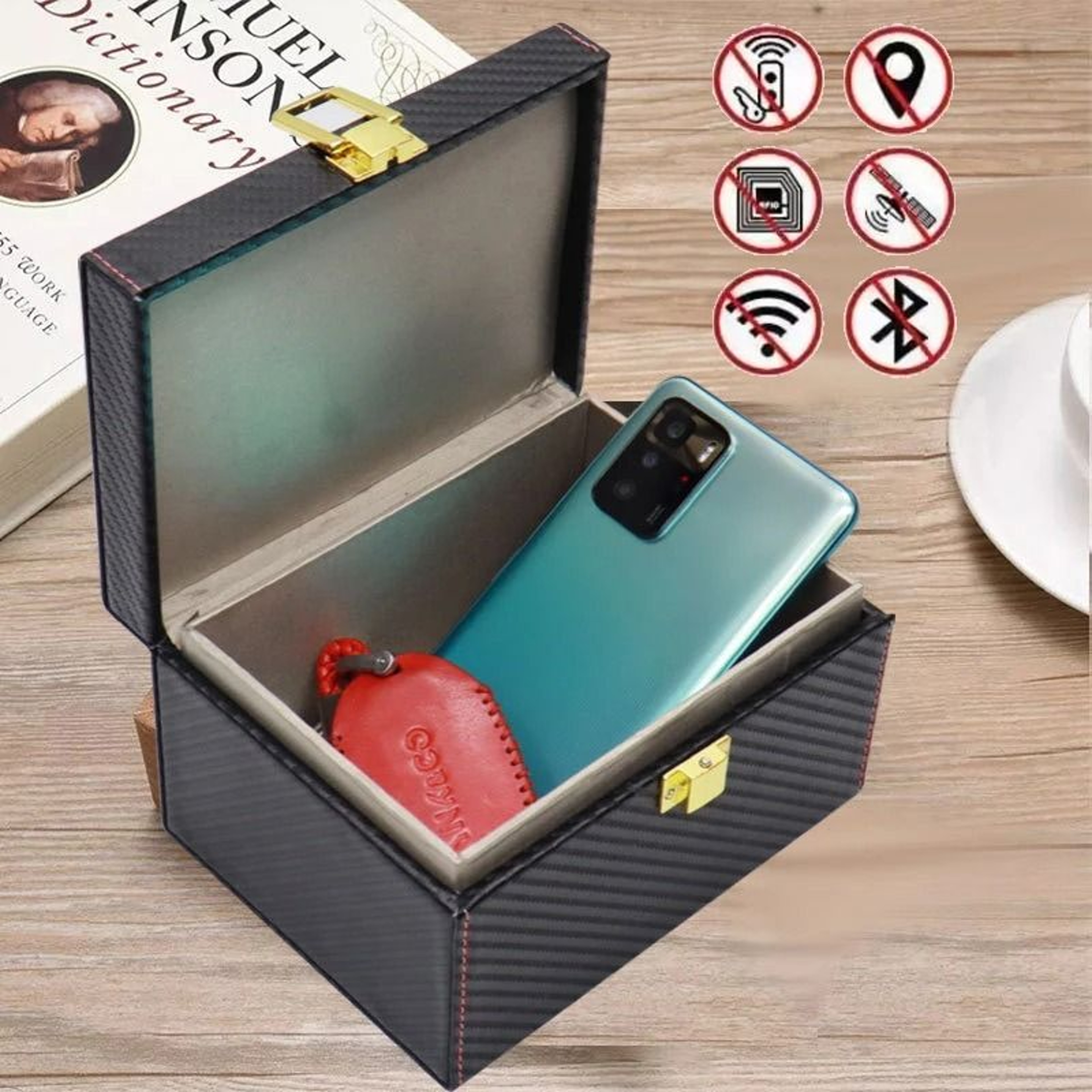RFID Signal Blocking Storage Box For Car Keys Cards And Phones 6