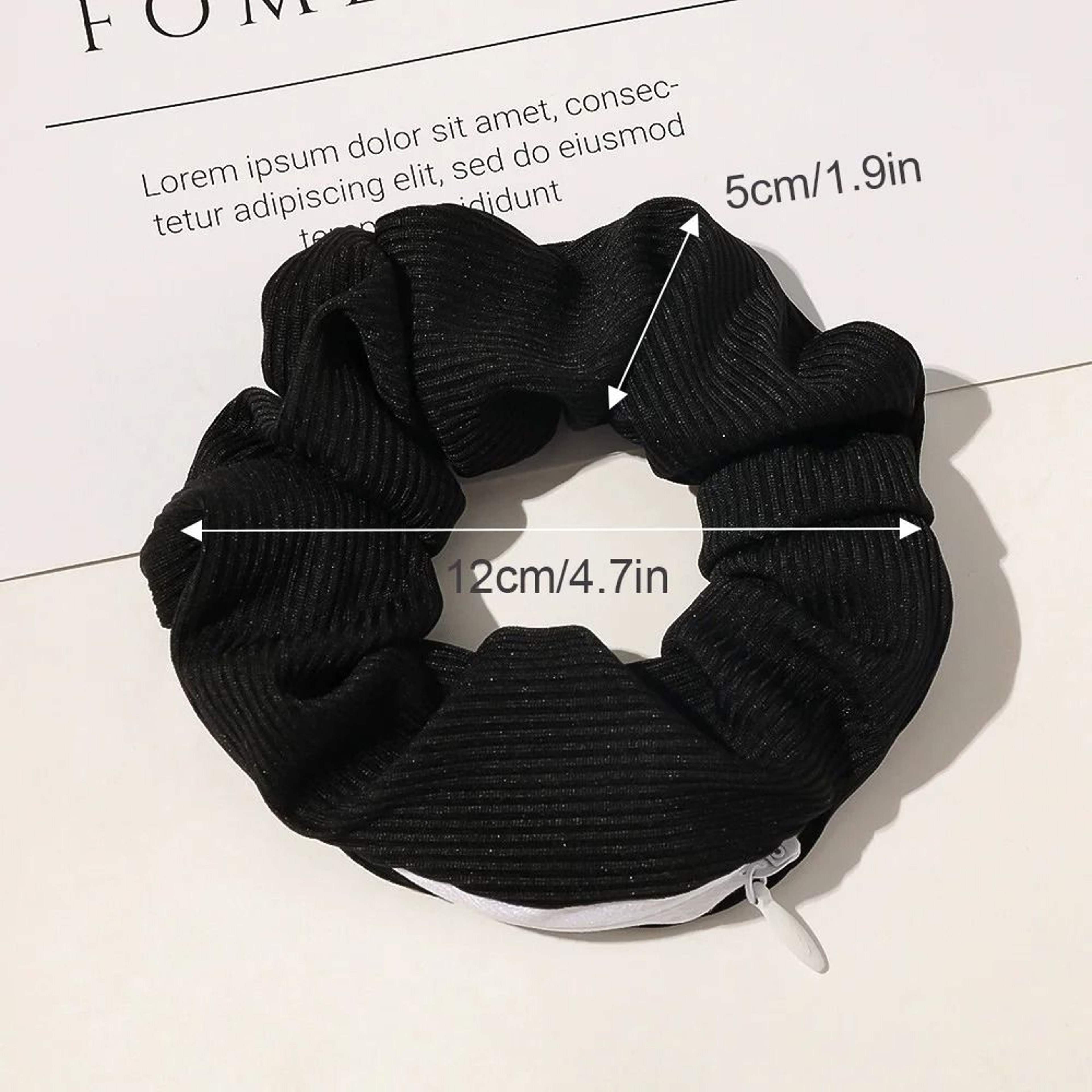 Hidden Zipper Hair Scrunchie Safe Portable Storage For Cash And Jewelry 9
