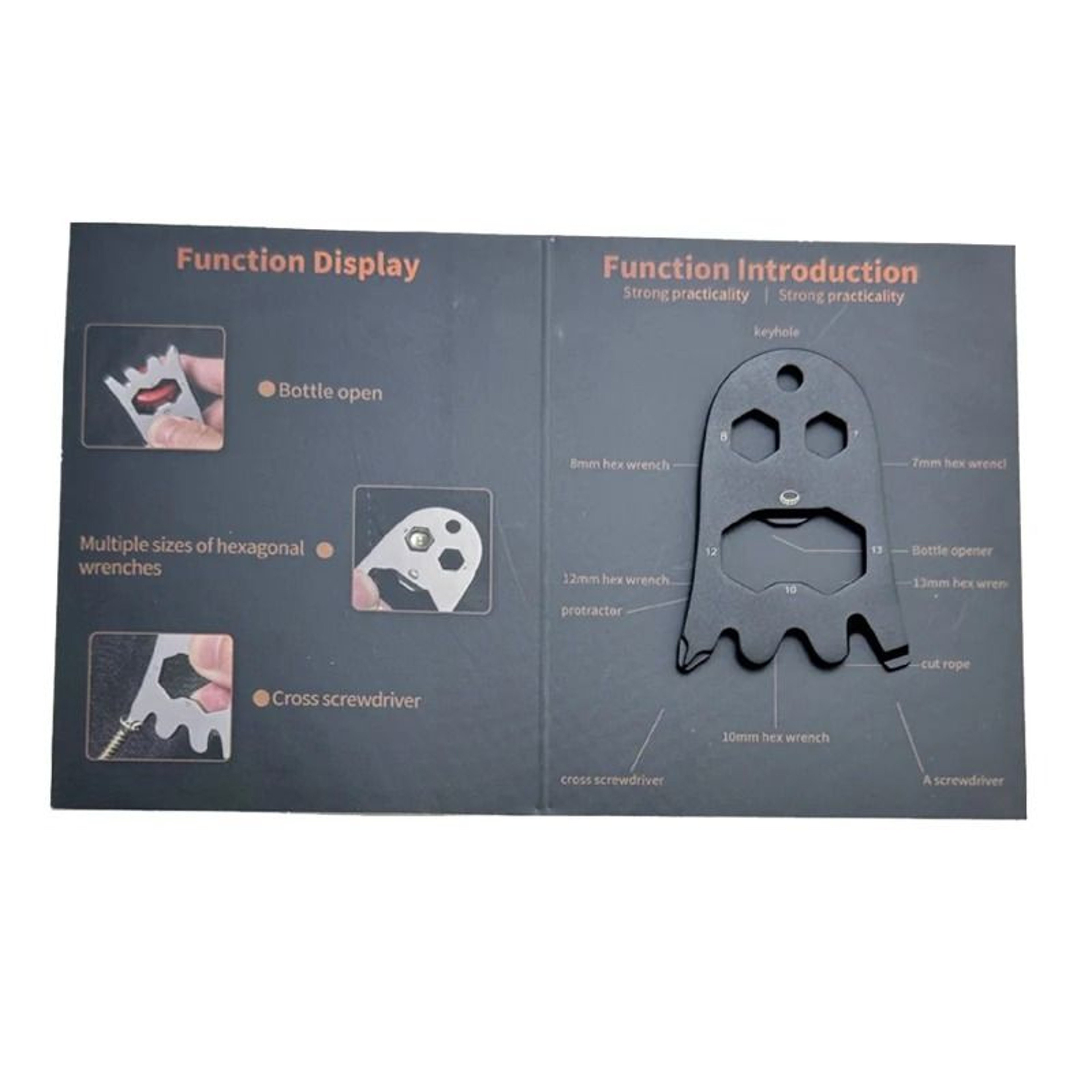 Ghost Shape Multi Tool Stainless Steel EDC Bottle Opener Pendant 2