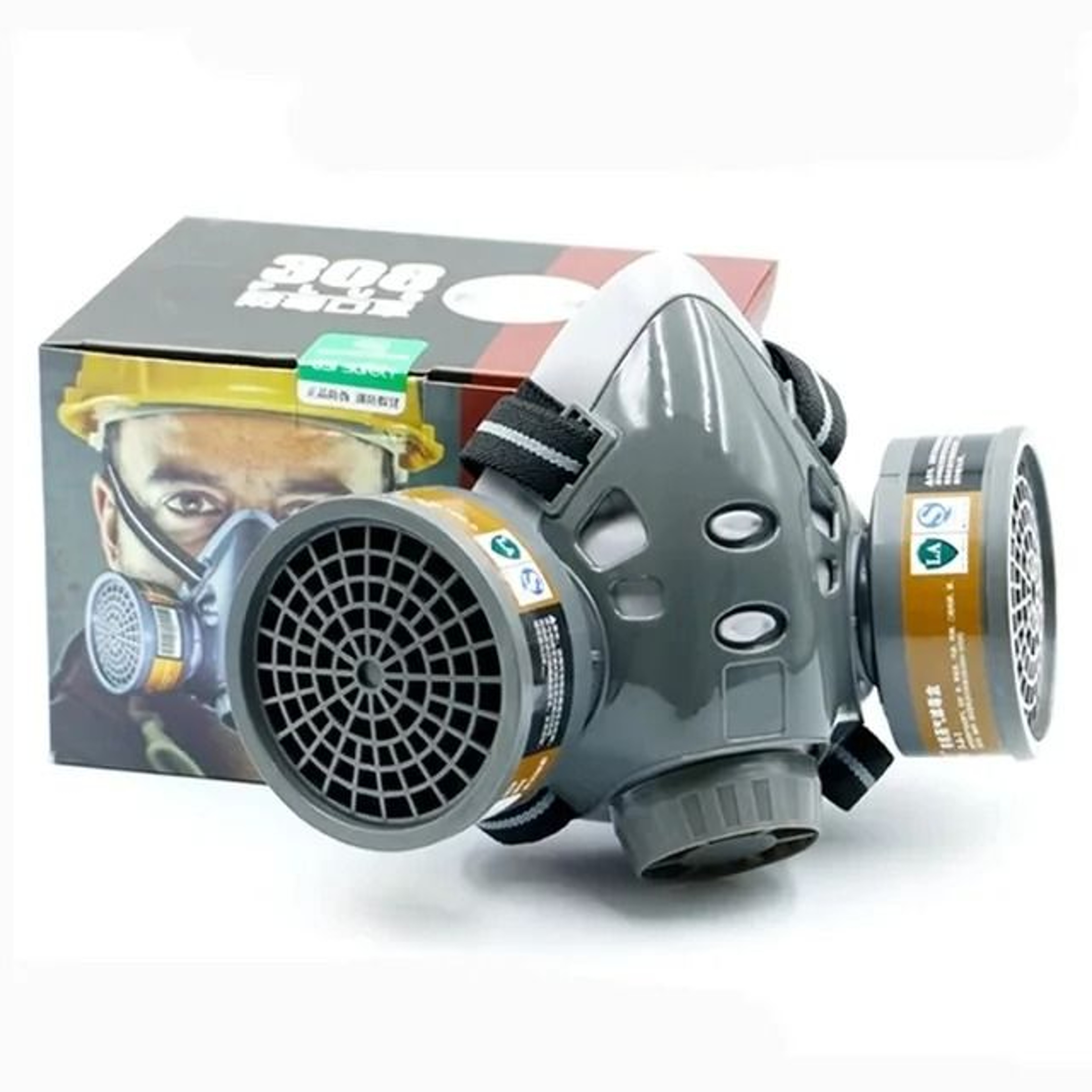 Half Face Respirator Mask With Dual Filters For Dust And Gas Protection 2