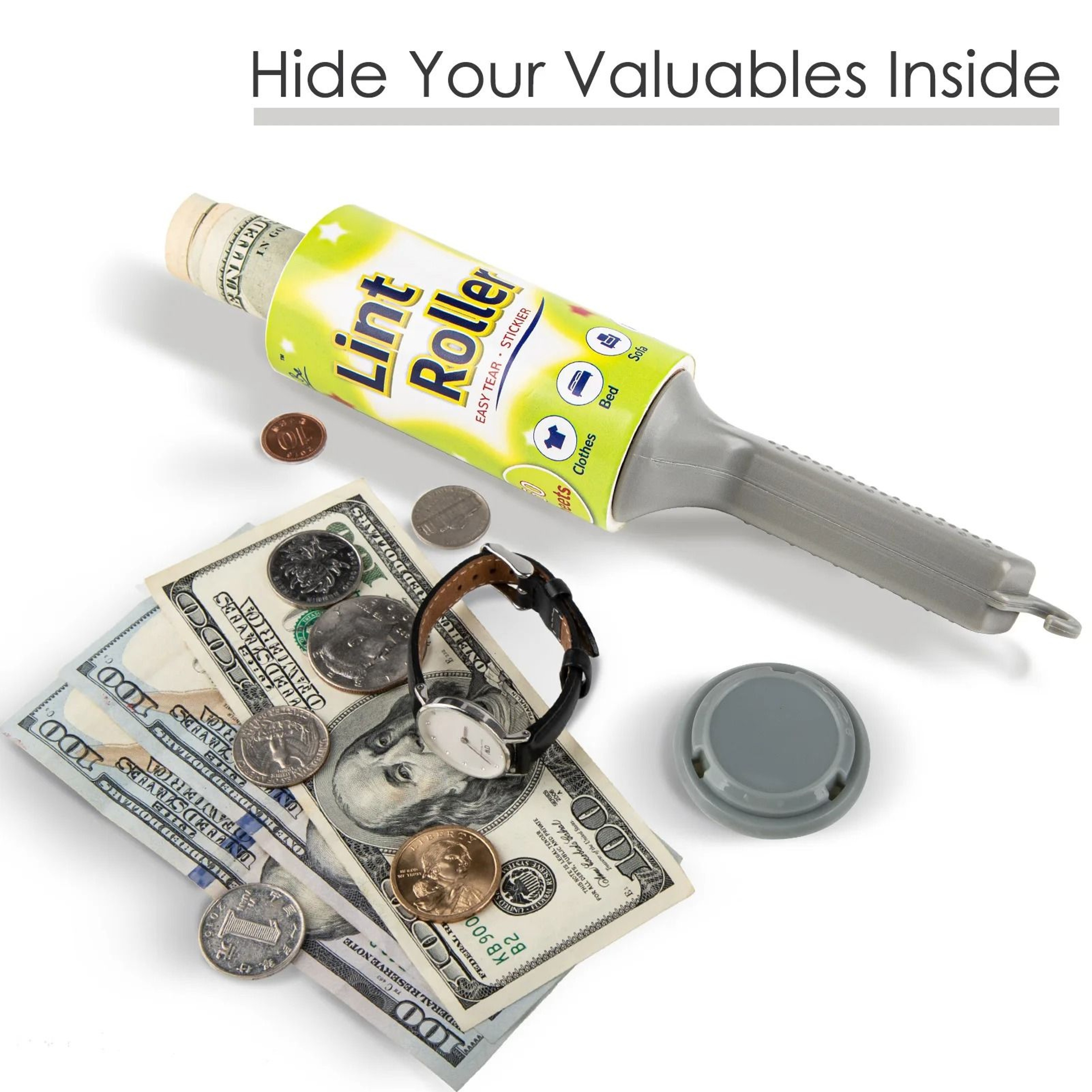 Hidden Compartment Lint Roller Stash Box Secret Storage For Travel 8