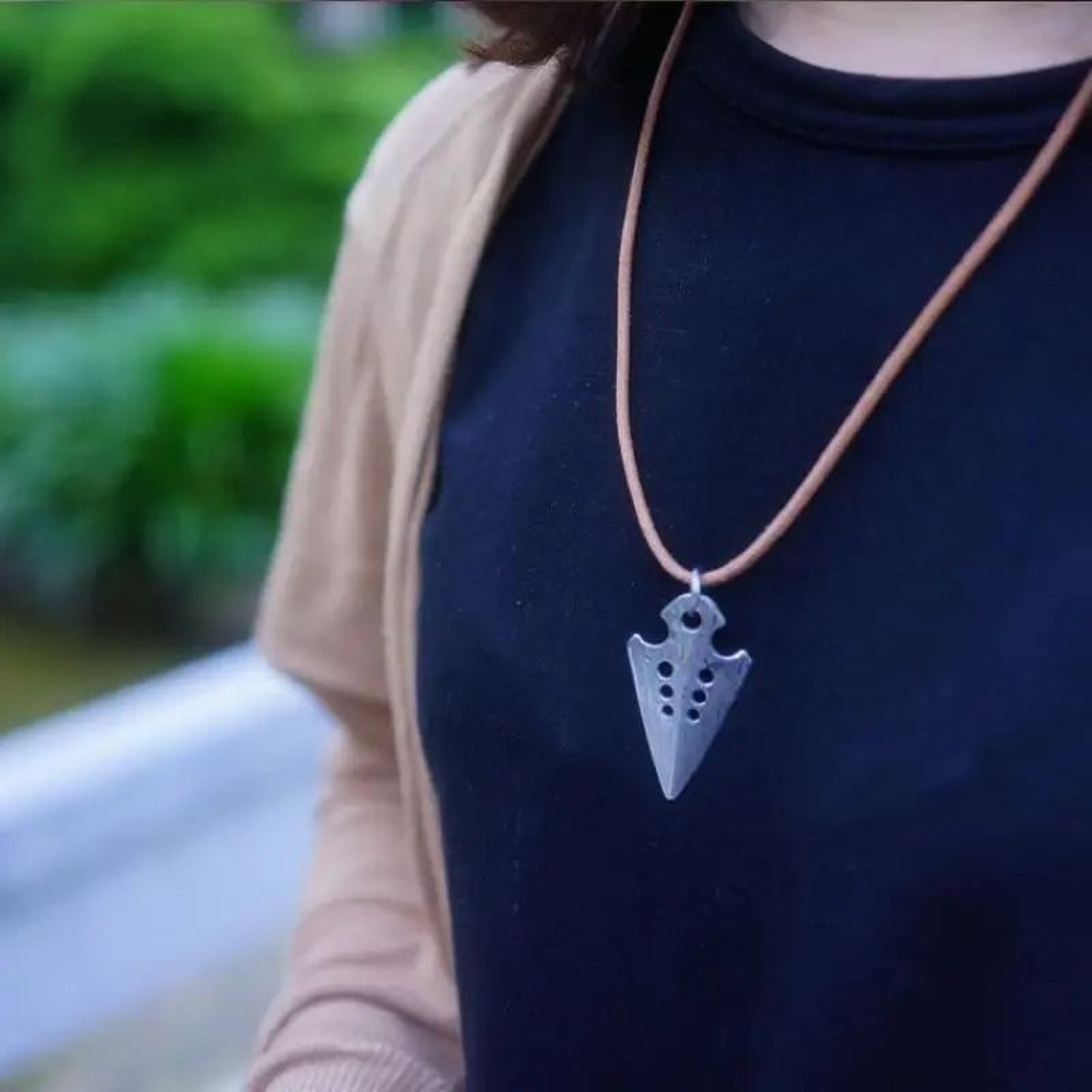 Adjustable Arrowhead Self Defense Necklace Outdoor Survival Pendant 6