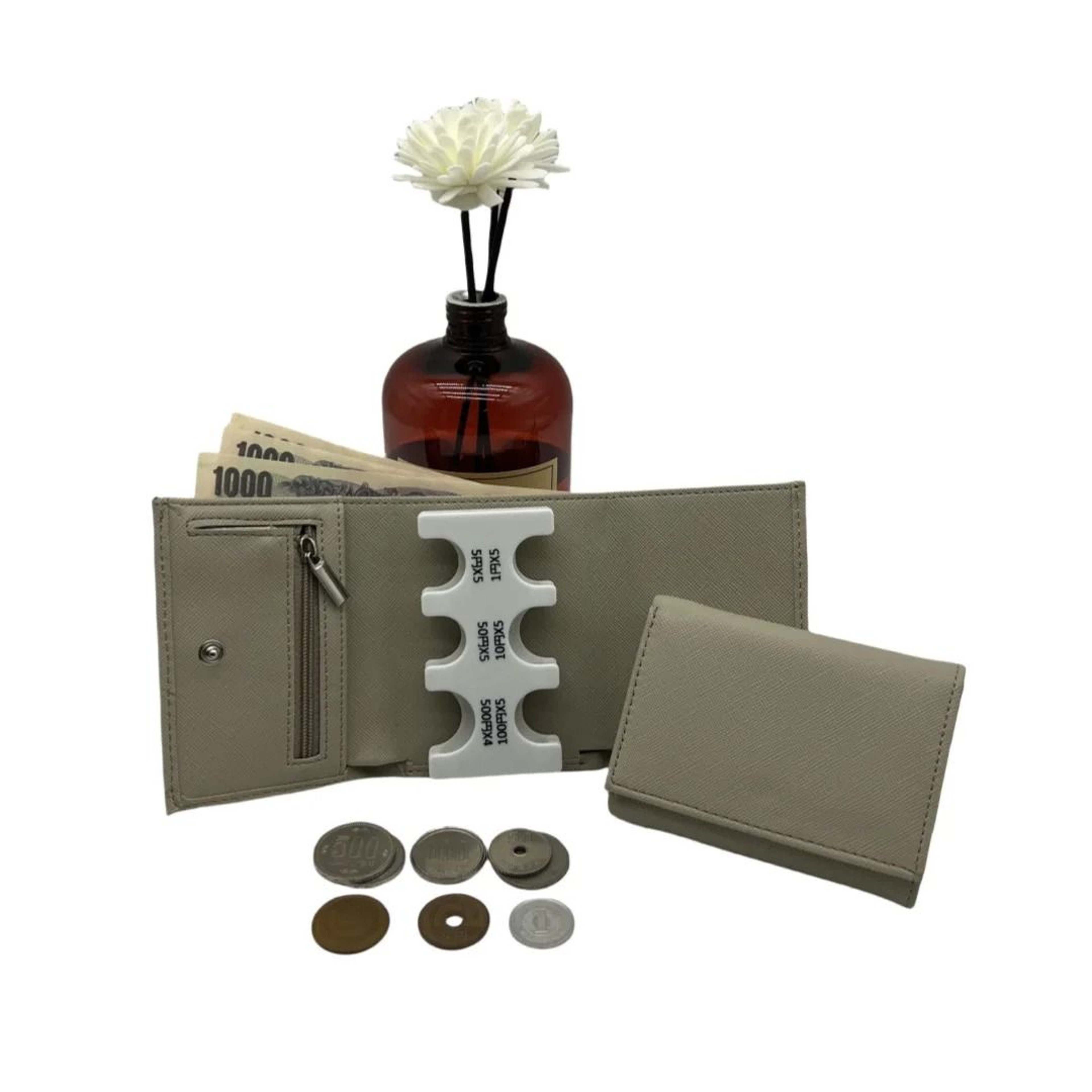 Portable Coin Clip Wallet Tri Fold Card Case With Loss Prevention Design 5