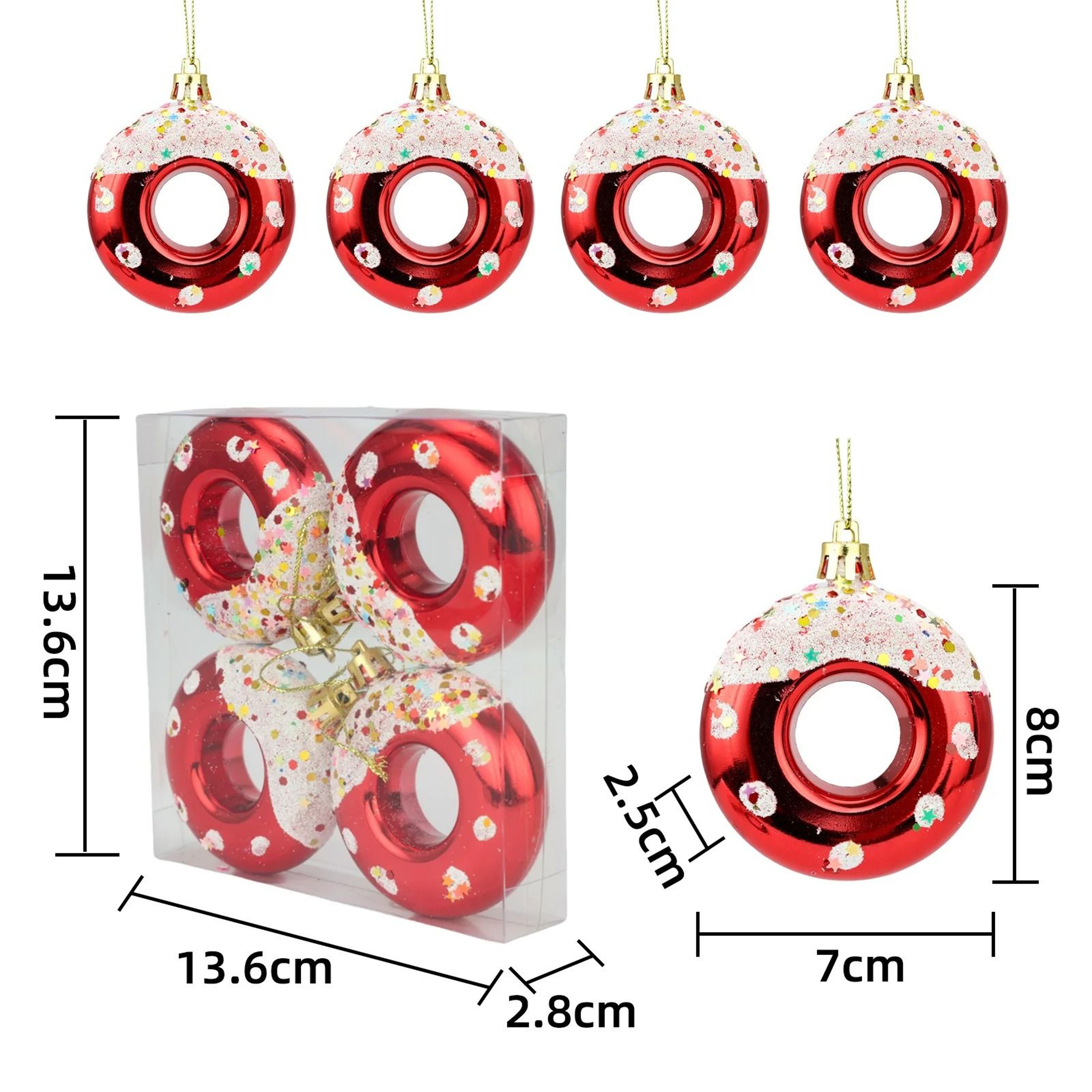 Christmas Tree Donut Ornaments Set Cute Candy Hanging Decorations 13