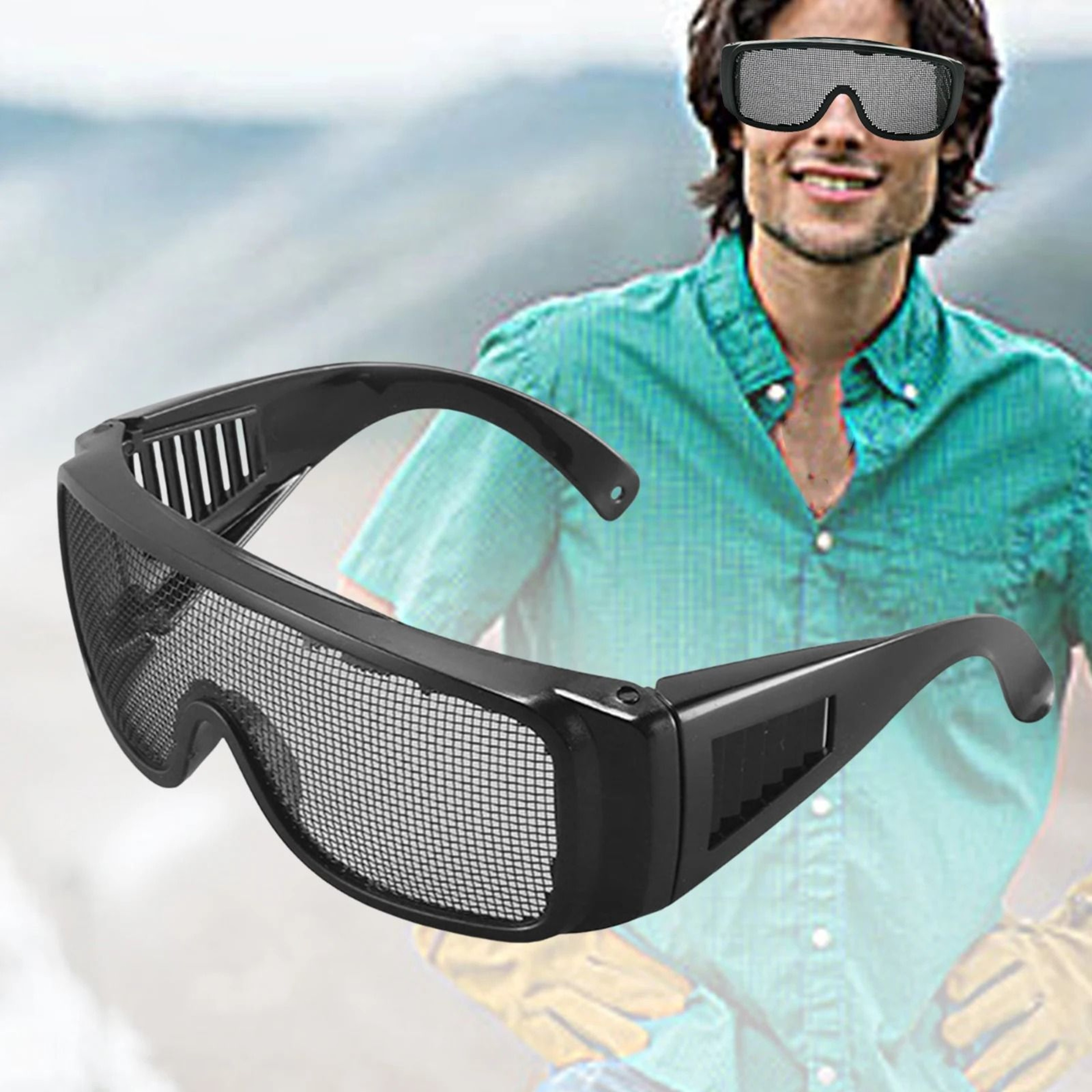 Metal Mesh Safety Goggles Anti Fog Impact Resistant Eye Protection 0
