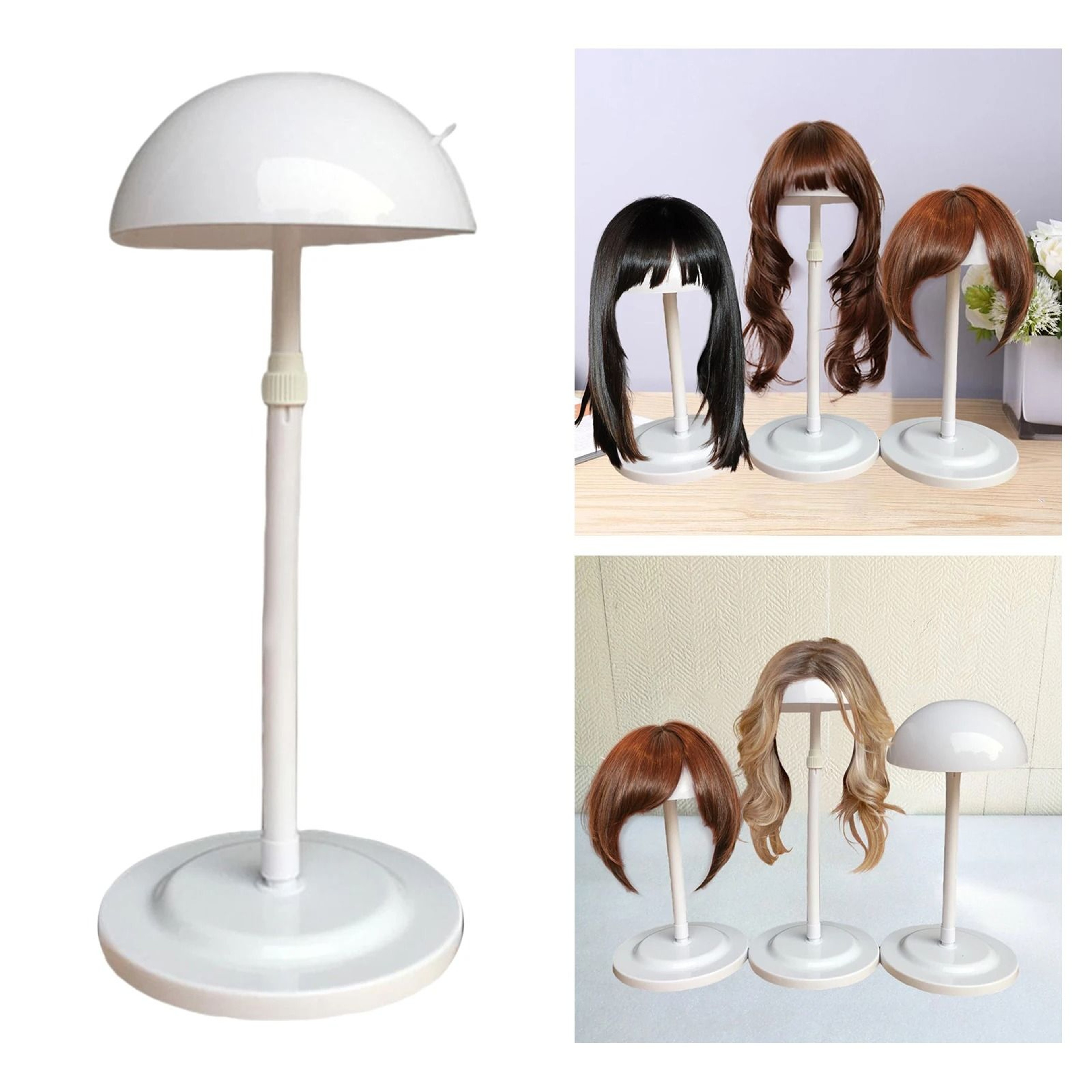 Adjustable Wig Head Stand For Styling Drying And Display 5