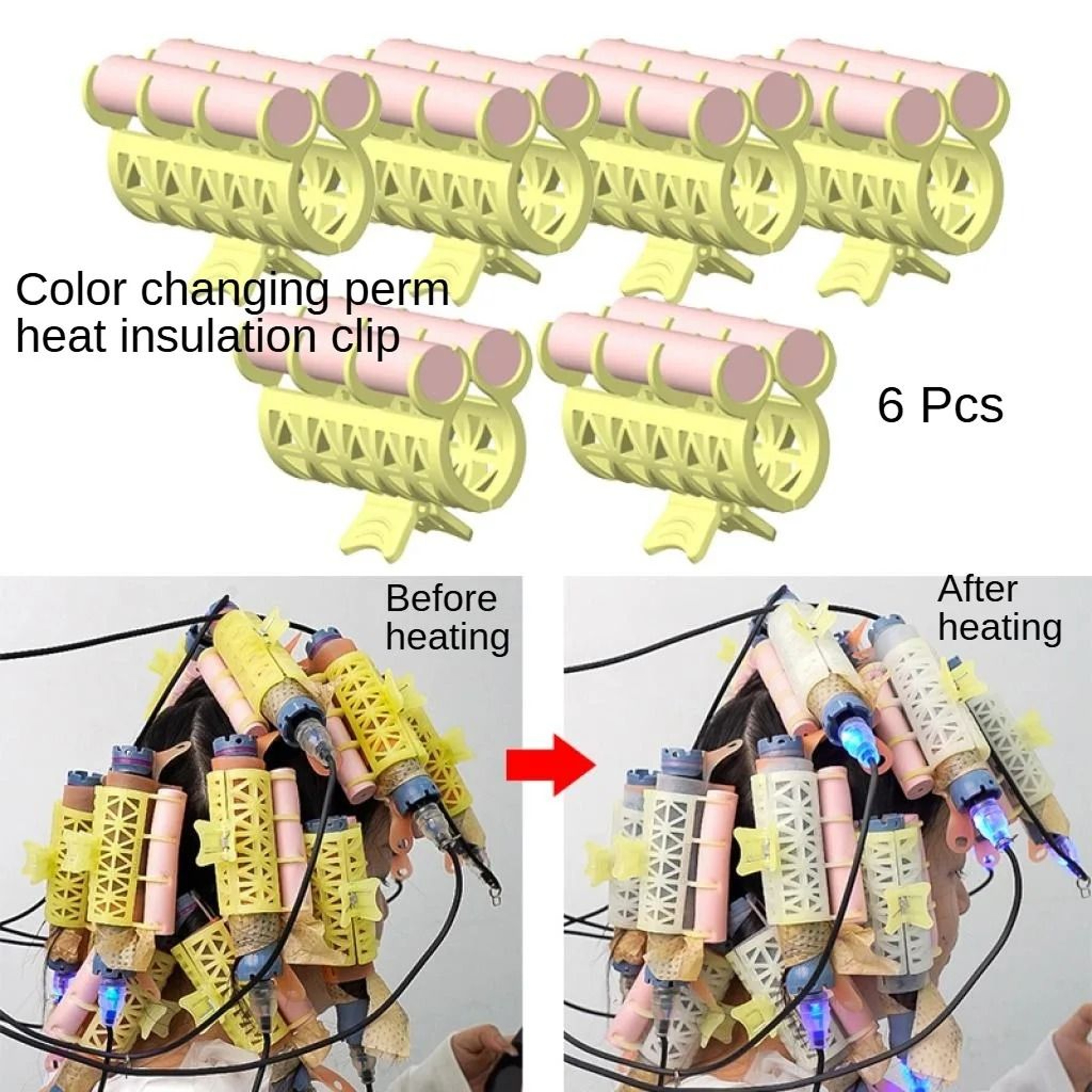 Professional Hair Perm Rods And Roller Clips Heatproof Curling Set 7