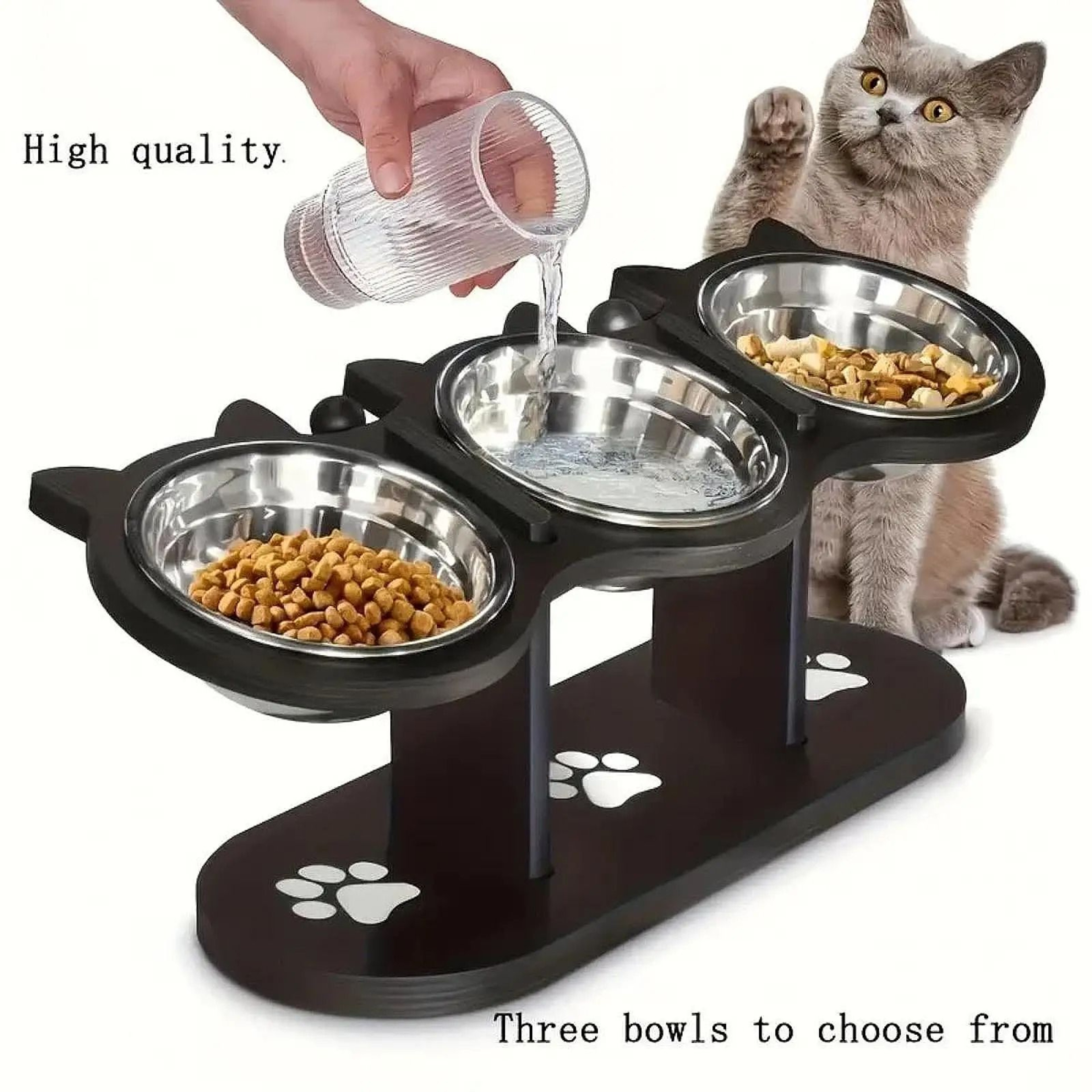 Adjustable Elevated Cat Bowls Feeder For Comfortable Feeding 9