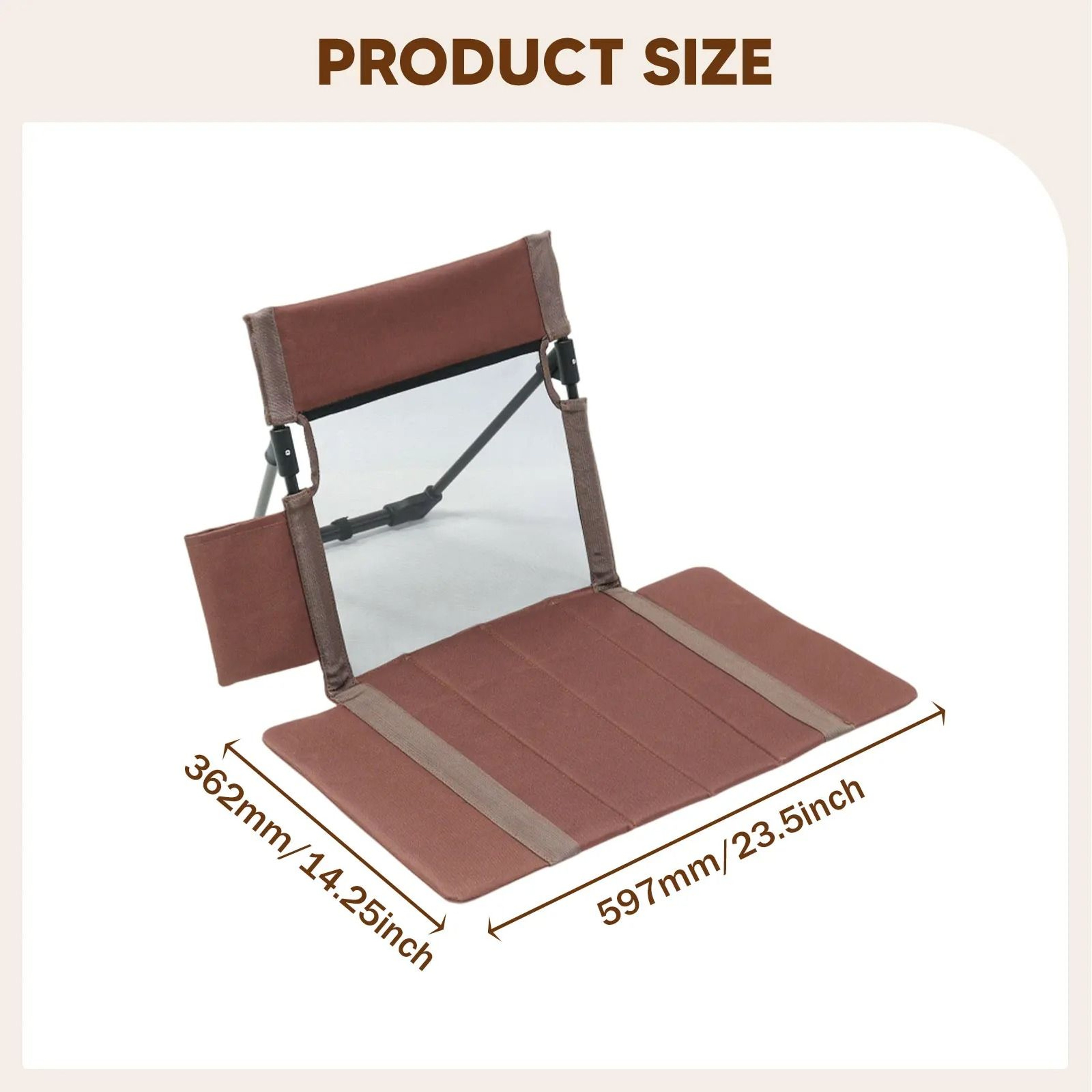 Lightweight Camping Folding Chair With Backrest Portable Floor Seat 0