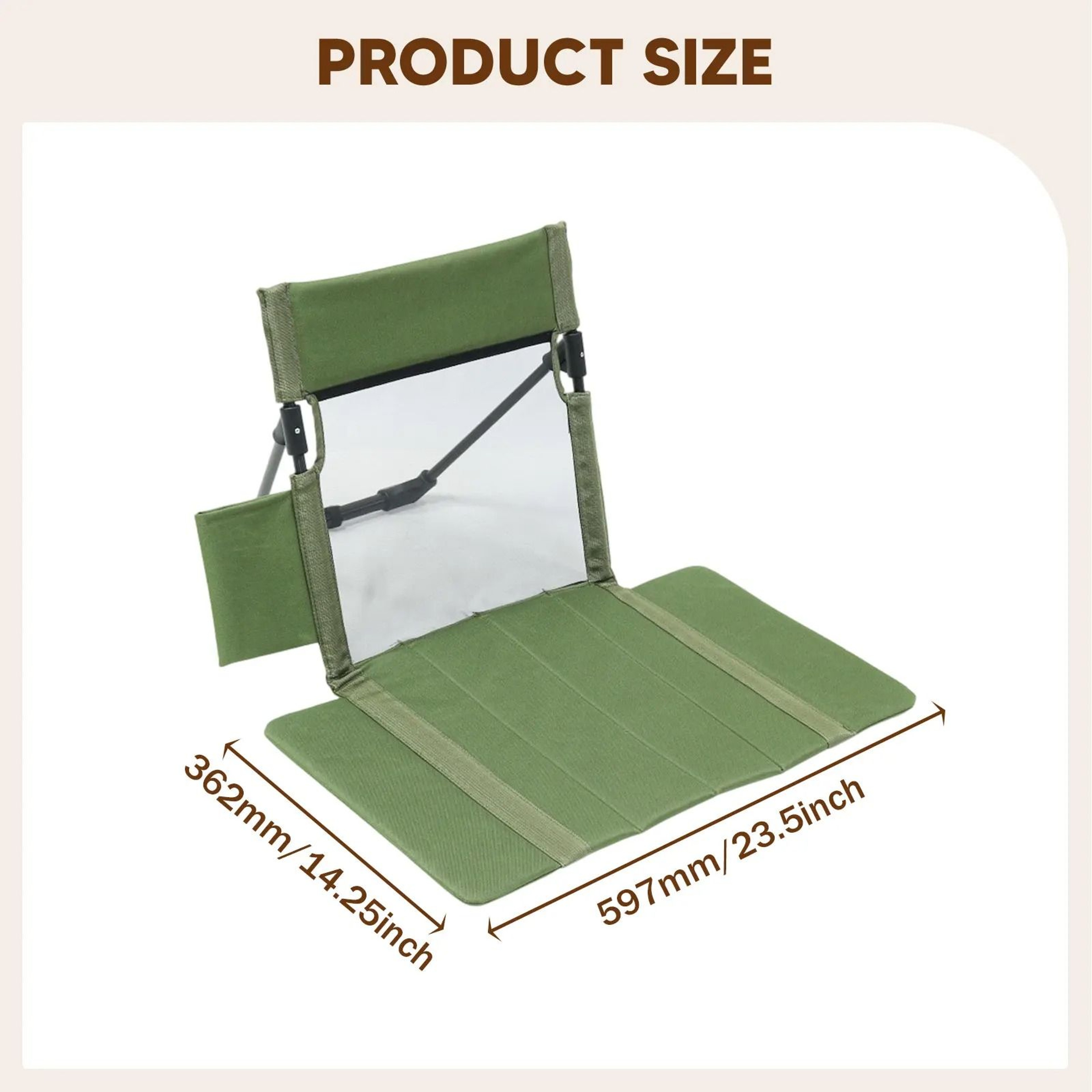 Lightweight Camping Folding Chair With Backrest Portable Floor Seat 3