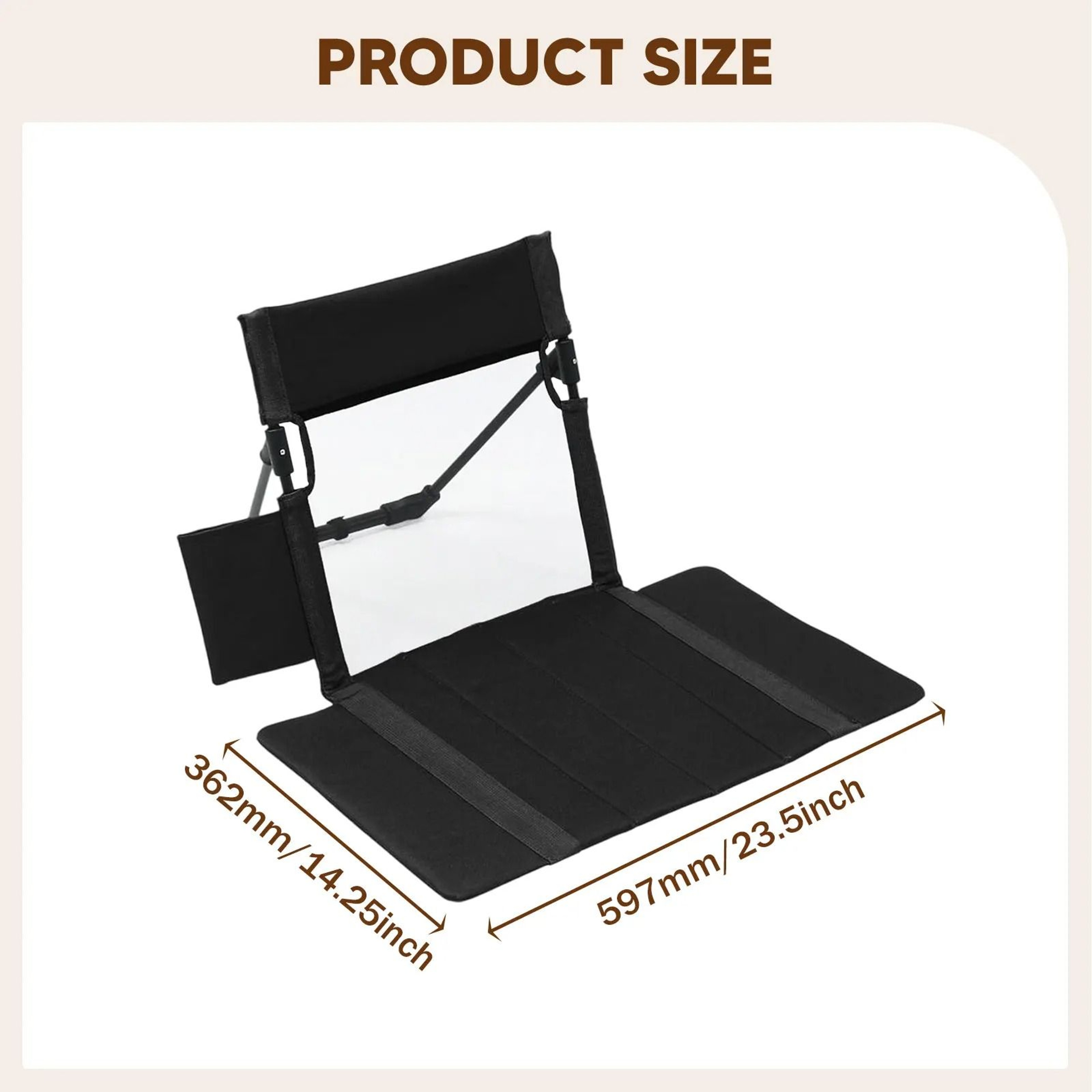 Lightweight Camping Folding Chair With Backrest Portable Floor Seat 1