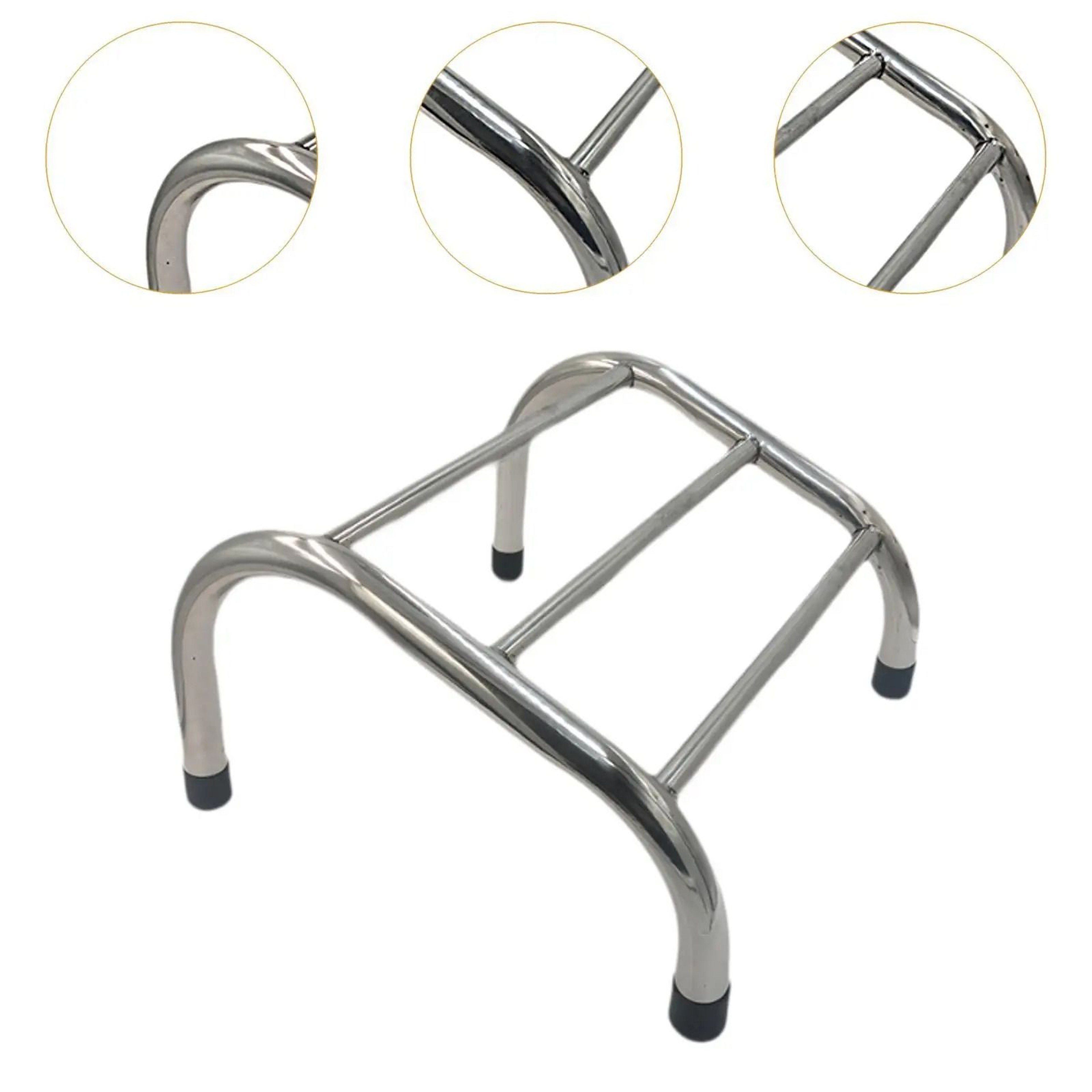 Stainless Steel Barber Chair Footrest With Non Slip Pads 2