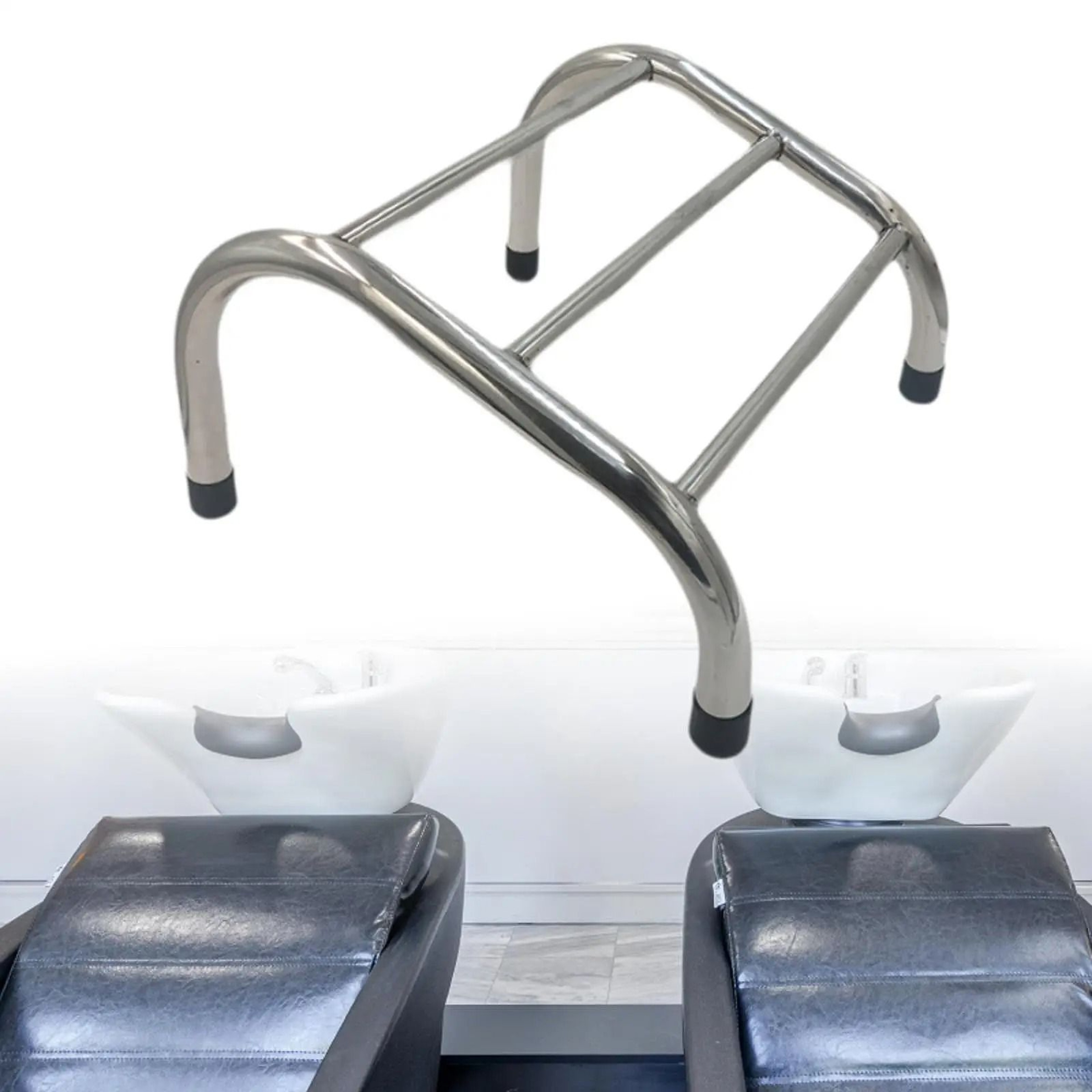 Stainless Steel Barber Chair Footrest With Non Slip Pads 3