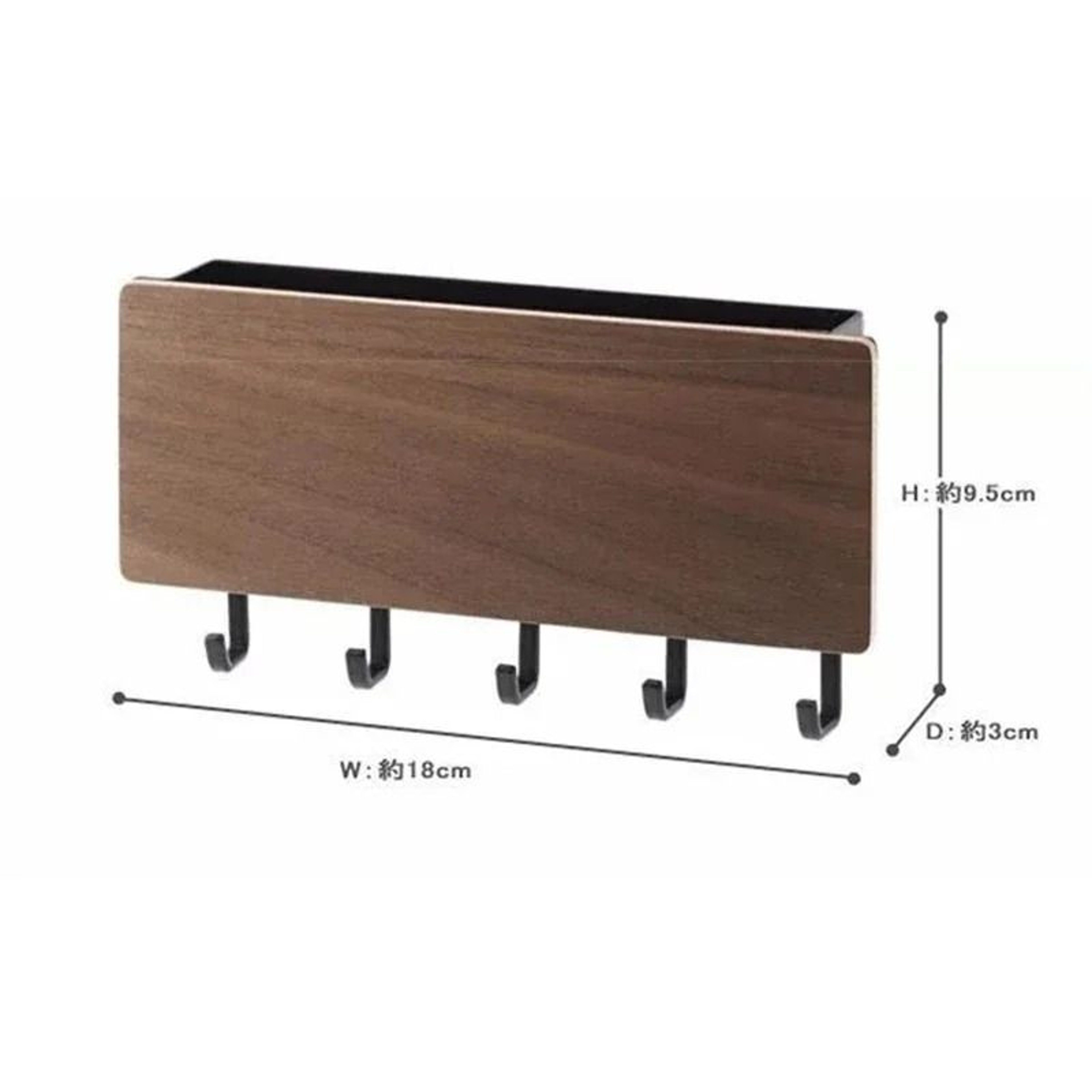 Wall Hanging Bamboo Key Hanger Organizer With Hooks For Entryway 5