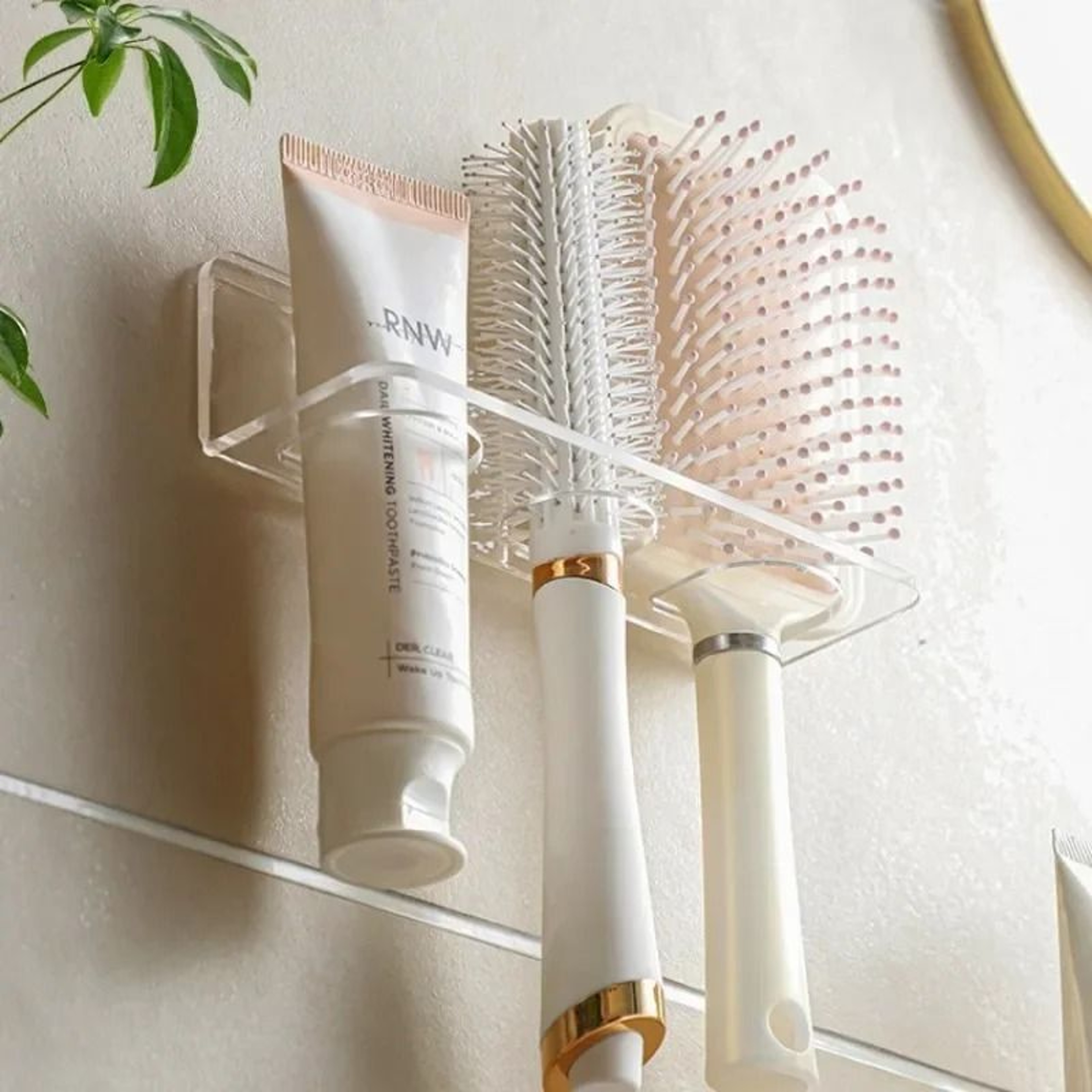 Clear Acrylic Comb Holder Organizer Wall Mounted Hair Brush Storage Shelf 6