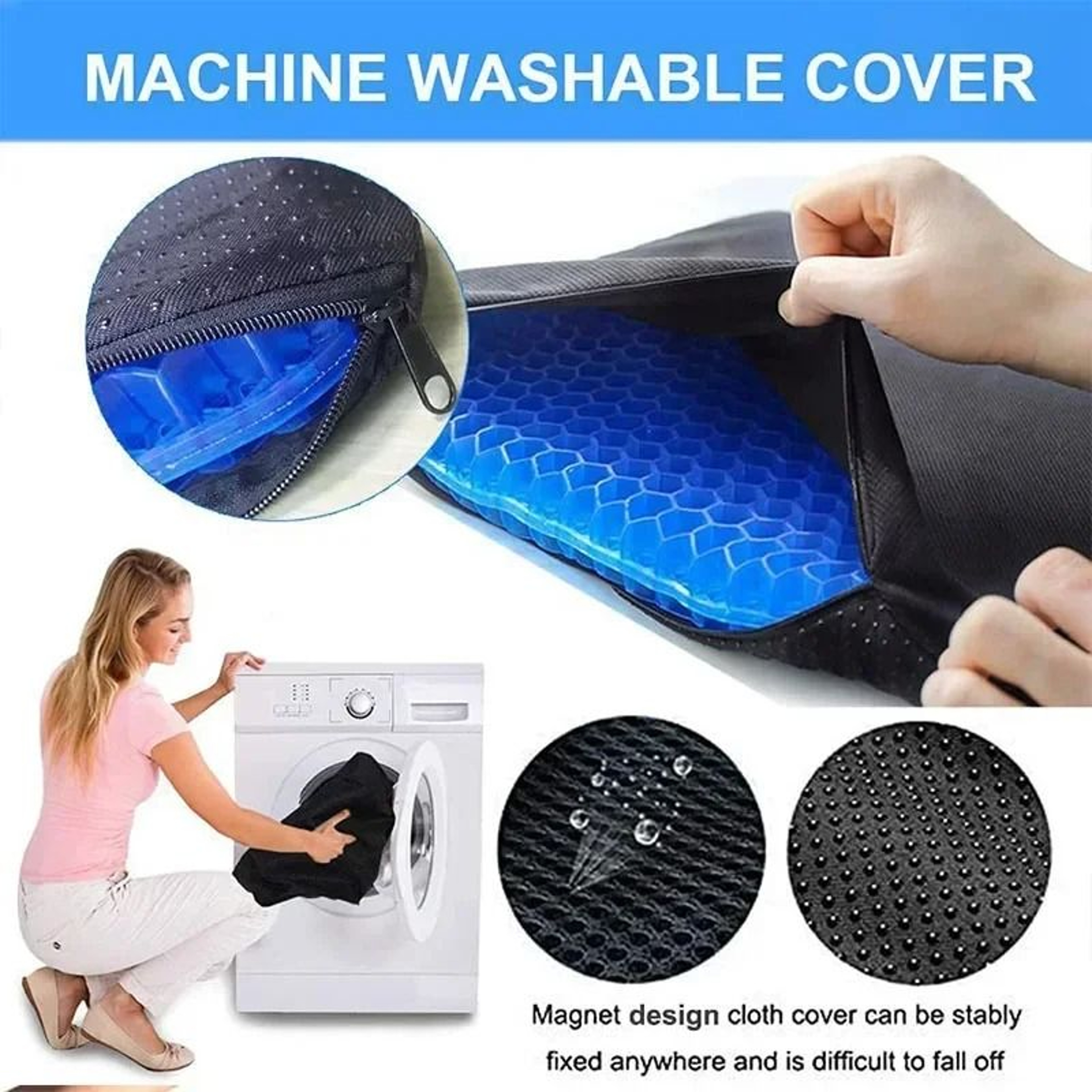 Breathable Gel Seat Cushion For Pressure Relief And Tailbone Support 4