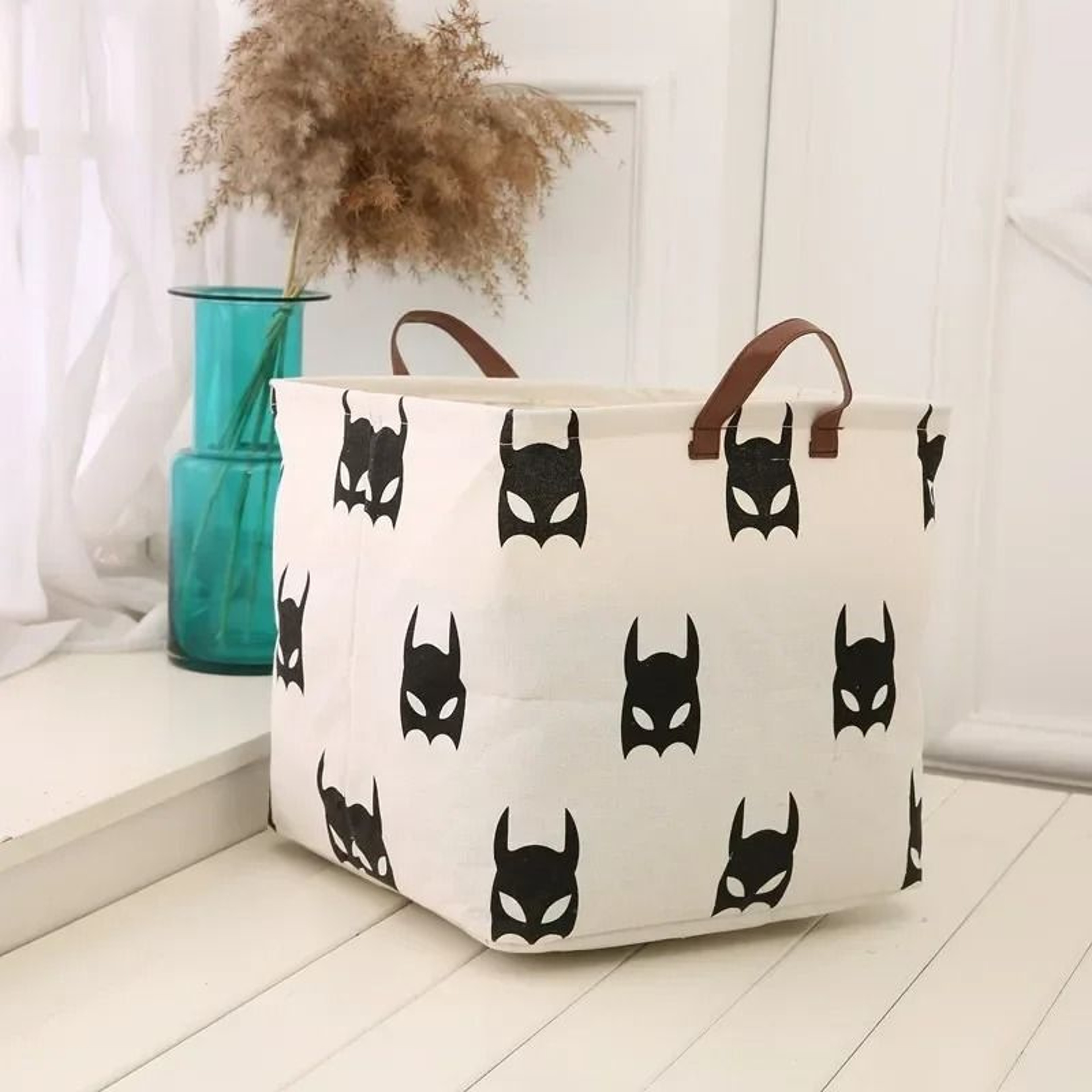 Foldable Cotton Linen Laundry Basket Toy And Clothes Storage Hamper 6