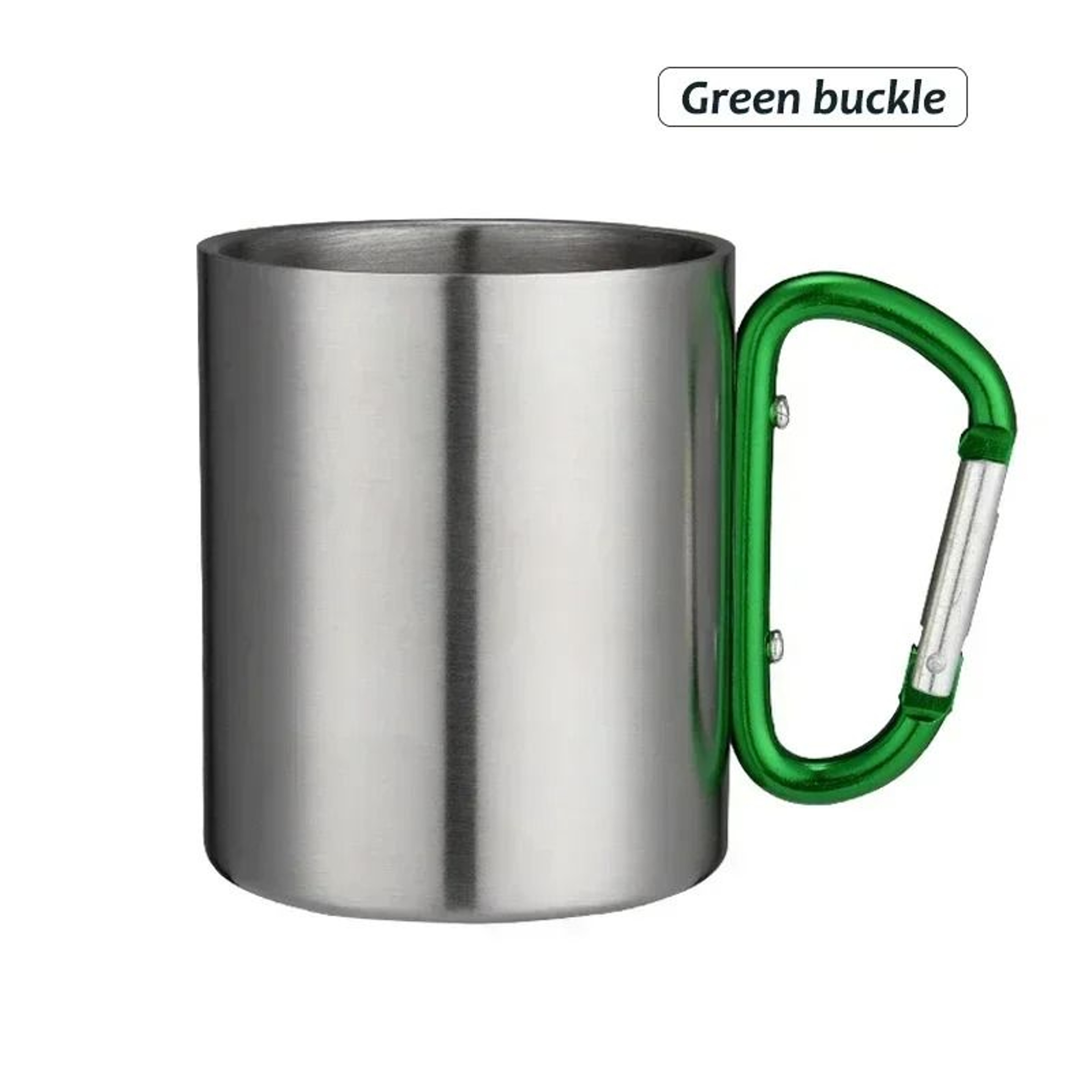 Stainless Steel Camping Mug With Carabiner Handle Lightweight Outdoor Coffee Cup 5