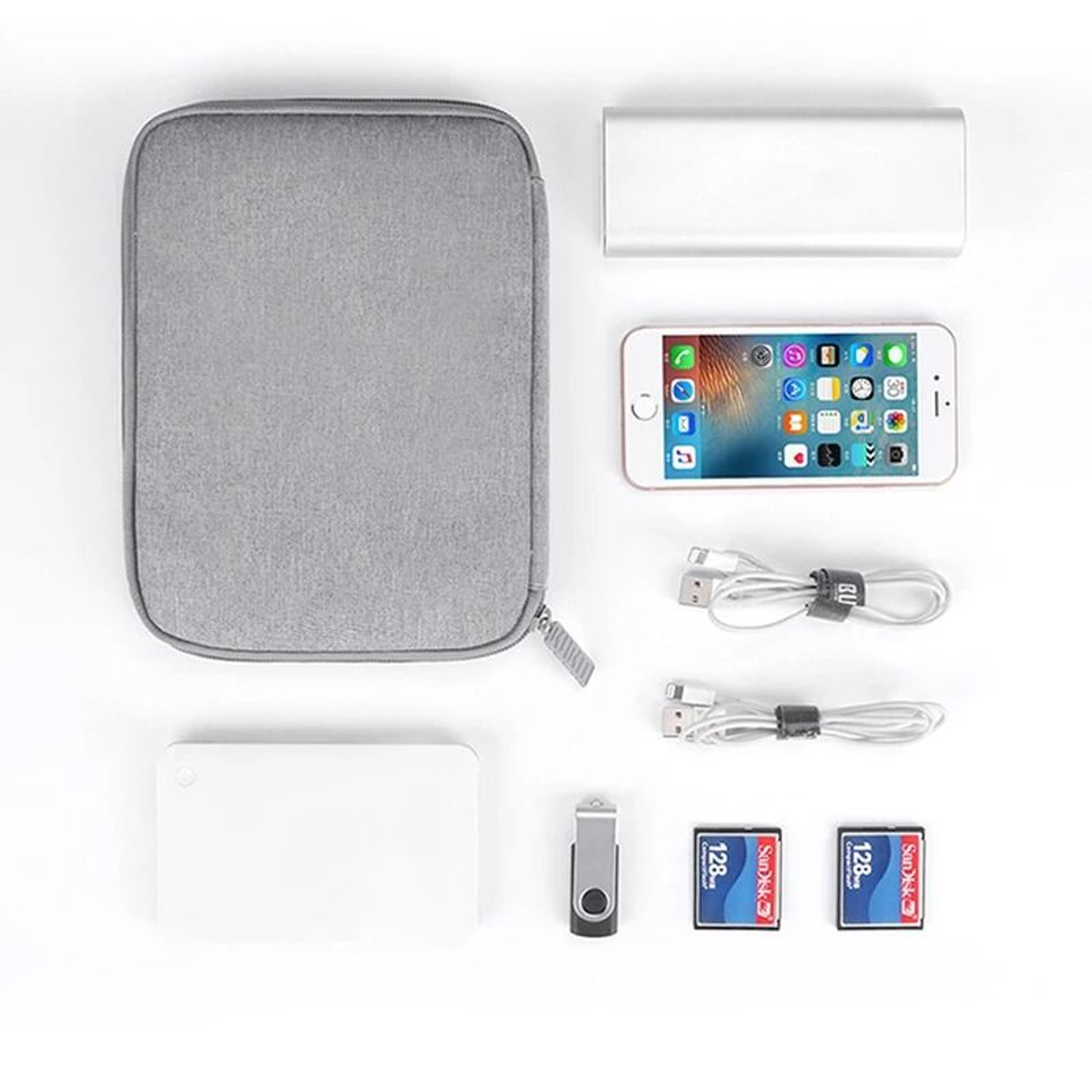 Travel Electronics Organizer Pouch Compact Cable Storage Case 6