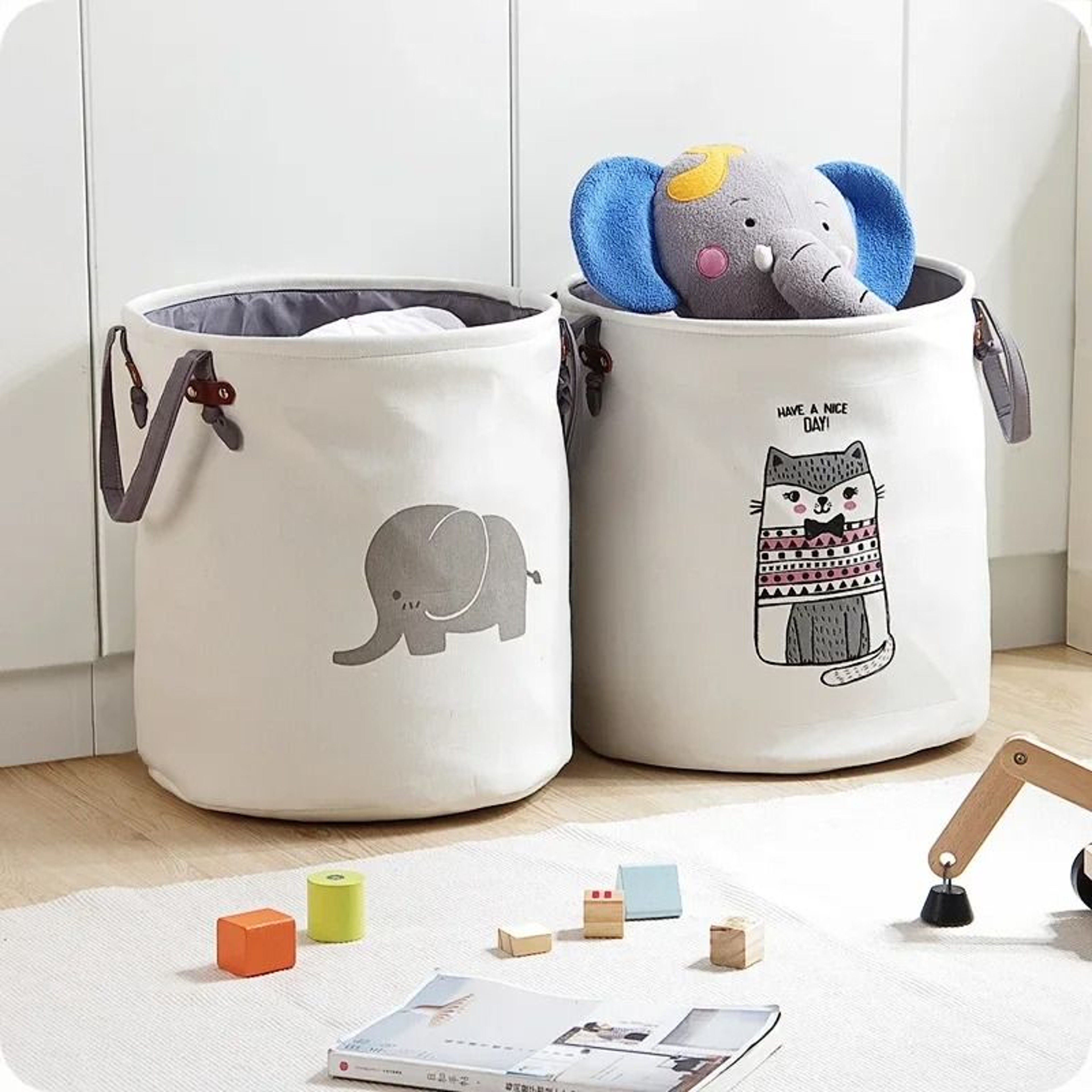 Foldable Waterproof Laundry Storage Basket For Clothes And Toys 8