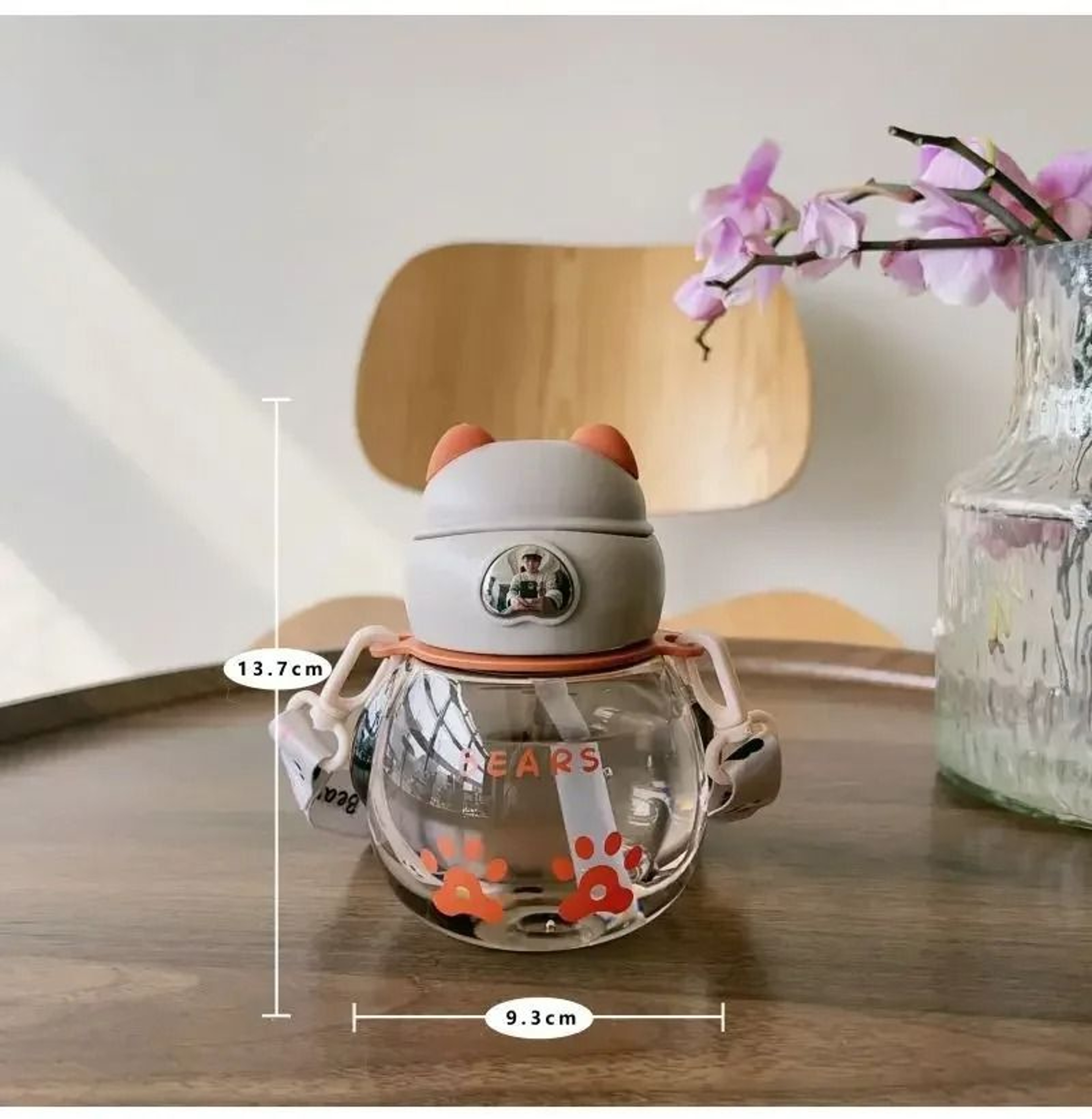Kids Straw Water Bottle Leakproof BPA Free Cartoon Sippy Cup 450ml 5