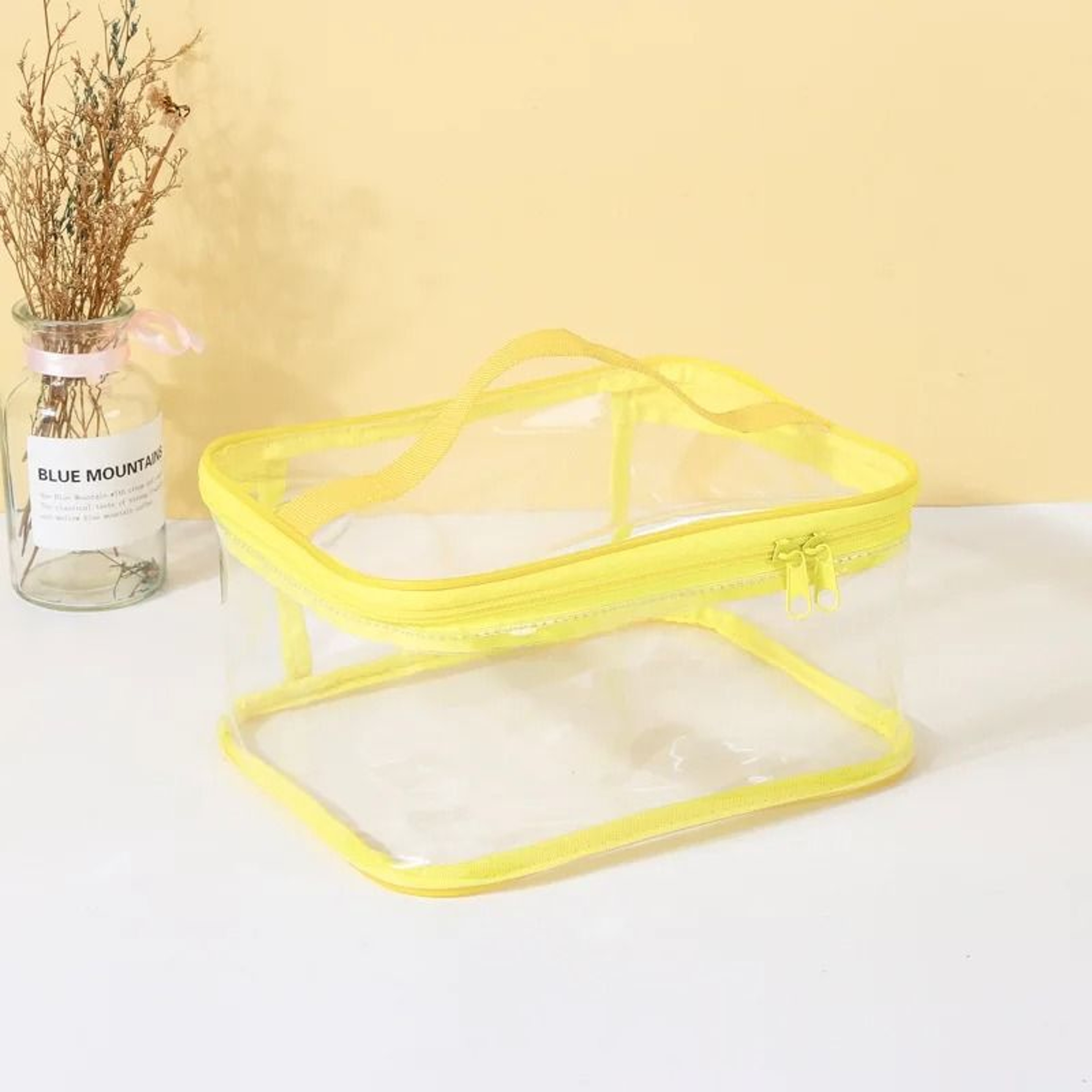 Transparent Storage Bag With Zipper And Carry Handle Portable Organizer Pouch 5