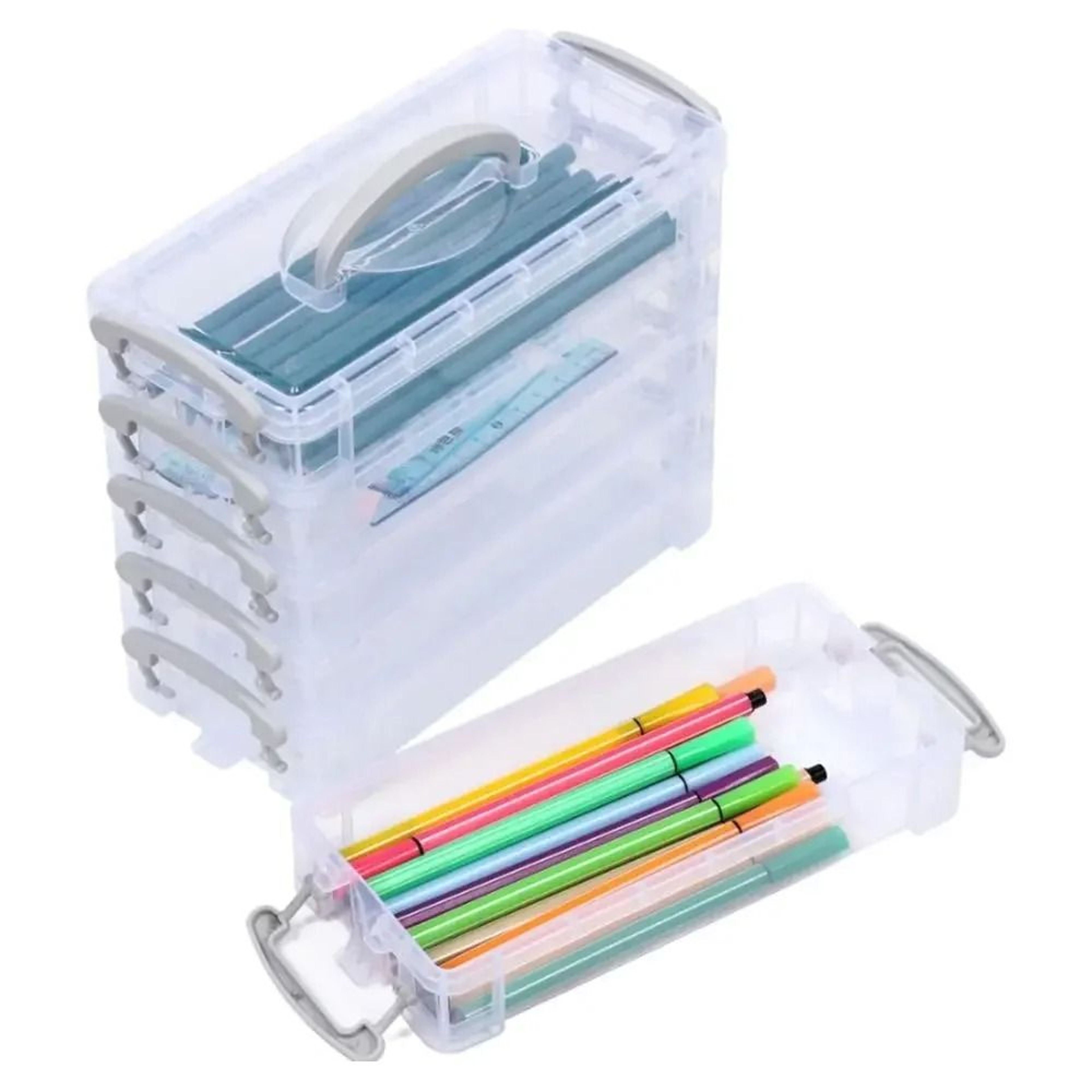 Portable Multi Layer Paintbrush Storage Box Detachable Art And Pen Organizer 9