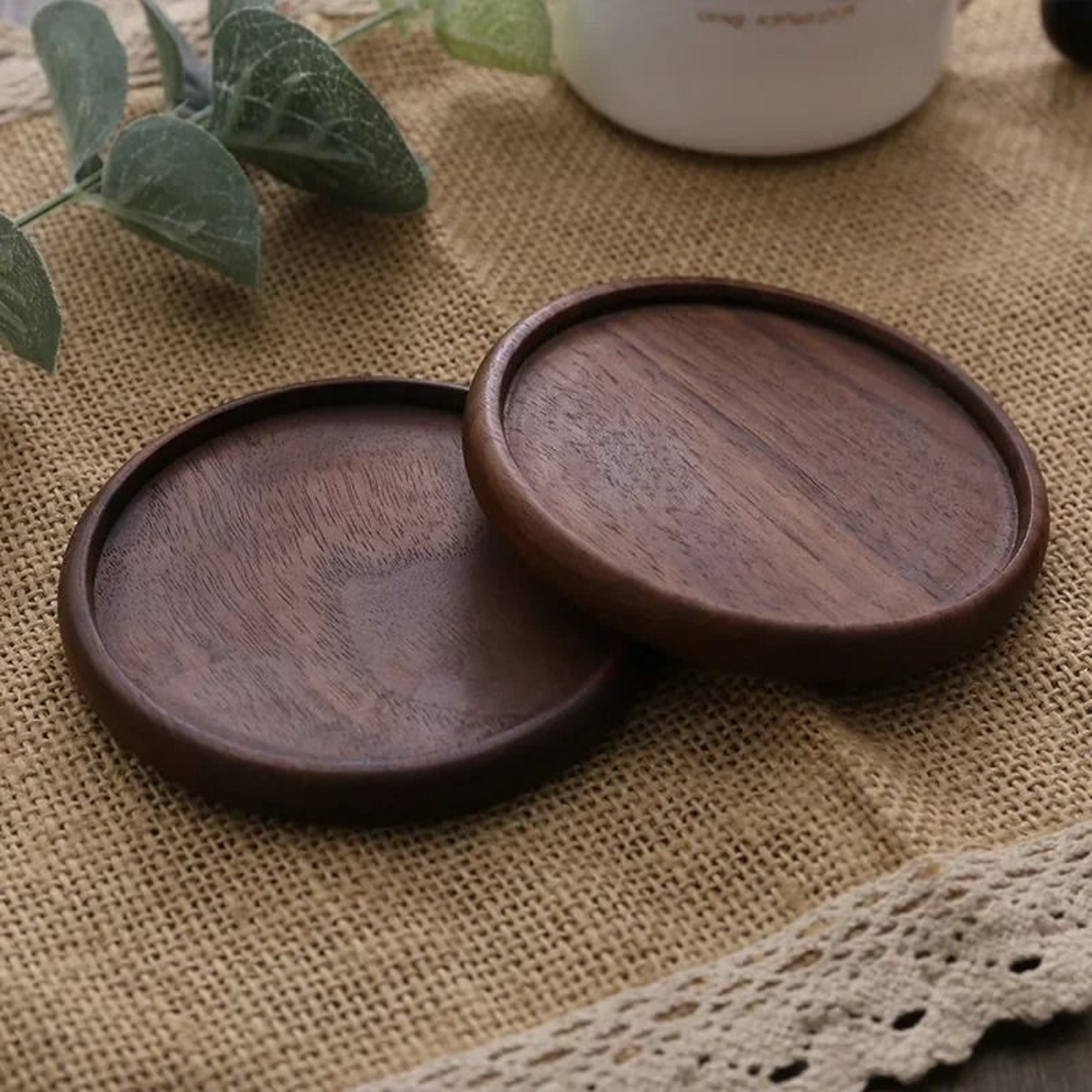 Round Wooden Coaster Natural Wood Cup Mat For Coffee Tea And Drinks 8