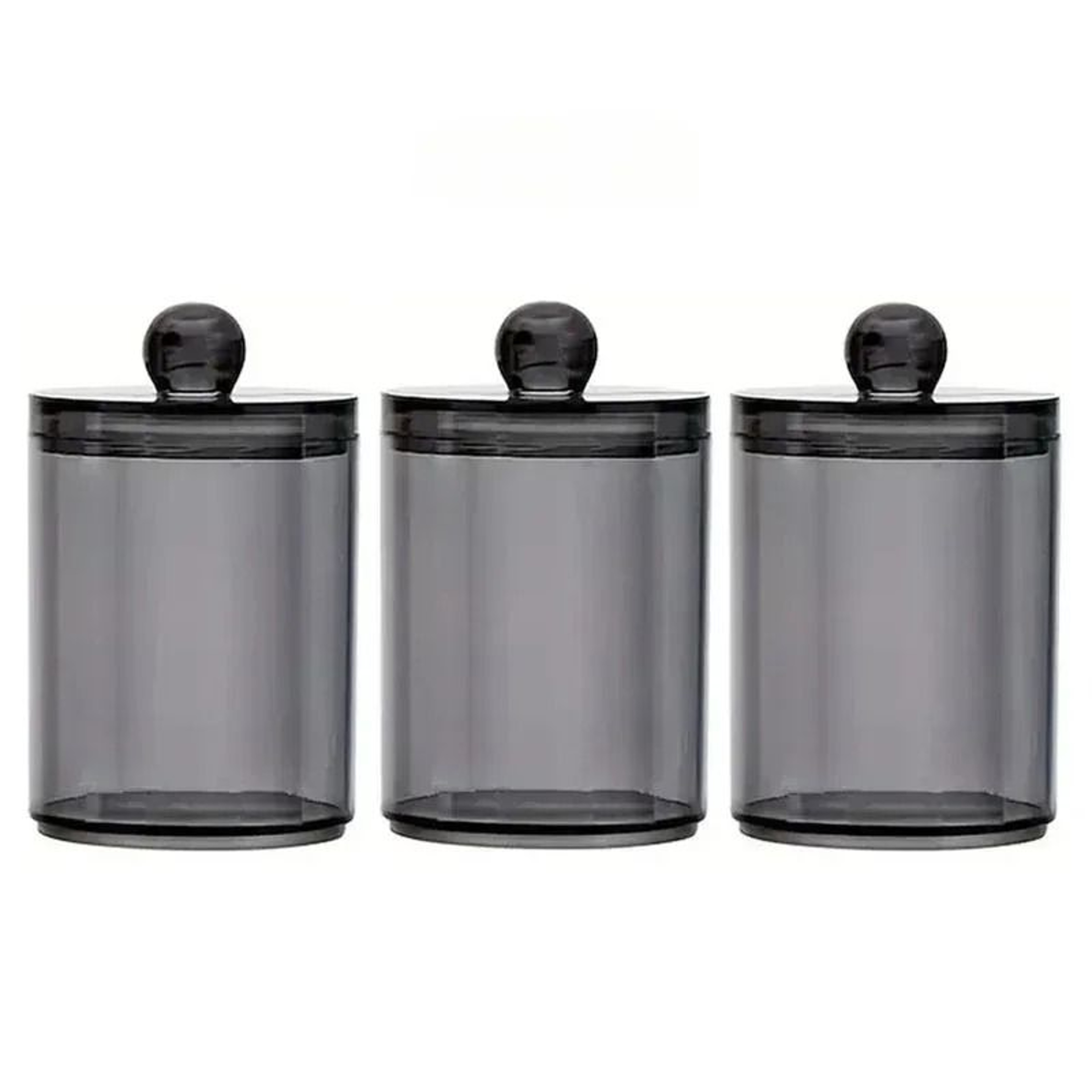 Clear Qtip Holder Dispenser Apothecary Jar Bathroom Vanity Organizer Set 4