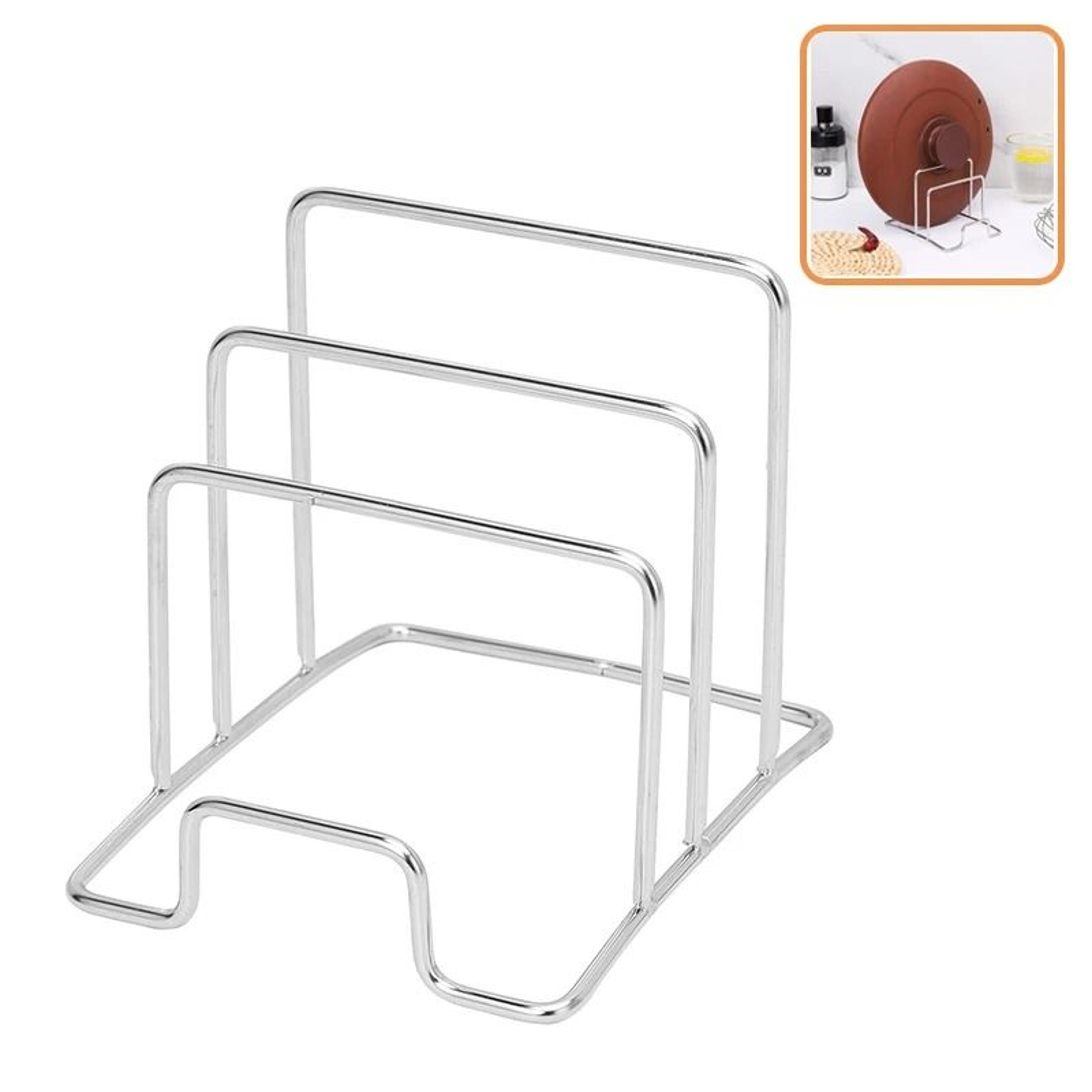 Multi Layer Kitchen Organizer Rack Cutting Board And Pot Lid Holder Space Saving Shelf 4